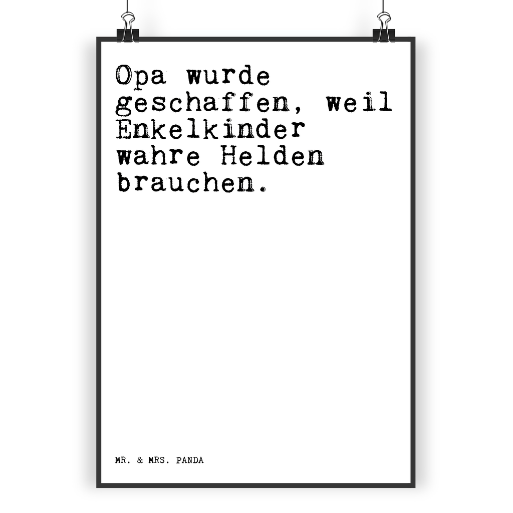 Poster Opa wurde geschaffen, weil... Poster, Wandposter, Bild, Wanddeko, Küchenposter, Kinderposter, Wanddeko Bild, Raumdekoration, Wanddekoration, Handgemaltes Poster, Mr. & Mrs. Panda Poster, Designposter, Kunstdruck, Posterdruck, Spruch, Sprüche, lustige Sprüche, Weisheiten, Zitate, Spruch Geschenke, Spruch Sprüche Weisheiten Zitate Lustig Weisheit Worte