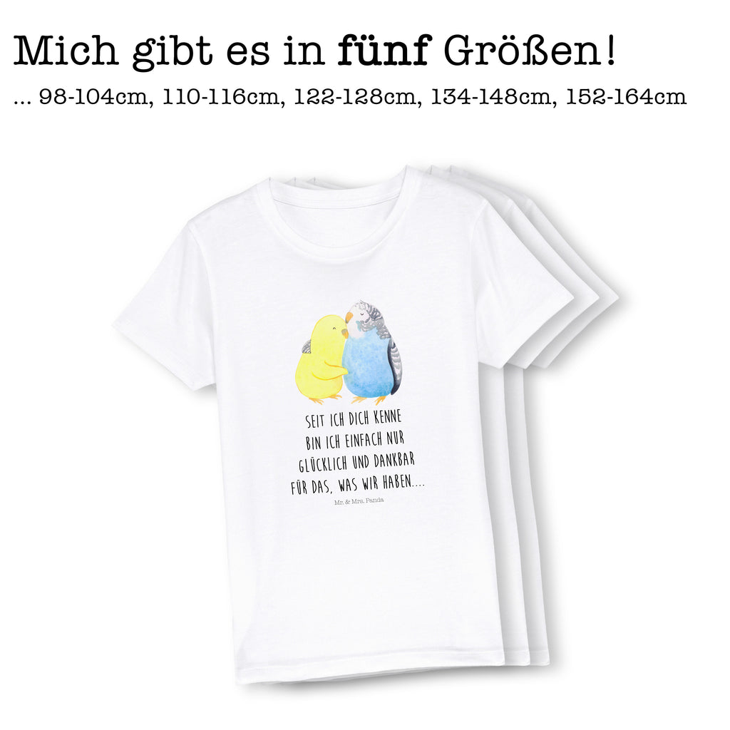 Organic Kinder T-Shirt Wellensittich Liebe Kinder T-Shirt, Kinder T-Shirt Mädchen, Kinder T-Shirt Jungen, Liebe, Partner, Freund, Freundin, Ehemann, Ehefrau, Heiraten, Verlobung, Heiratsantrag, Liebesgeschenk, Jahrestag, Hocheitstag, Vögel, Wellensittich, Nähe, Kuscheln, Vertrauen