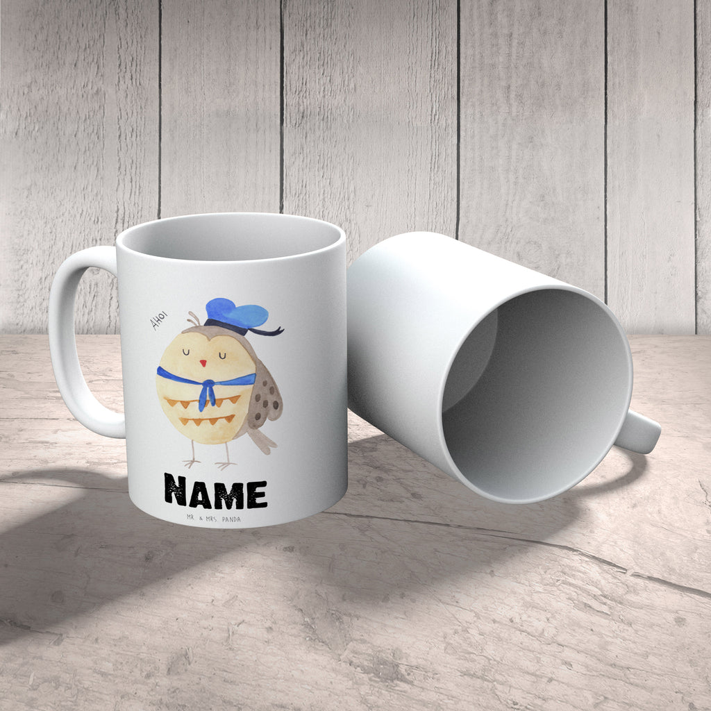 Personalisierte Tasse Eule Matrosen Personalisierte Tasse, Namenstasse, Wunschname, Personalisiert, Tasse, Namen, Drucken, Tasse mit Namen, Eule, Eule Spruch, Eule Deko, Owl, Wortspiel lustig, Matrose, Freundin, Ehe, Seefahrer, Heimathafen, Hochzeitstag Geschenk