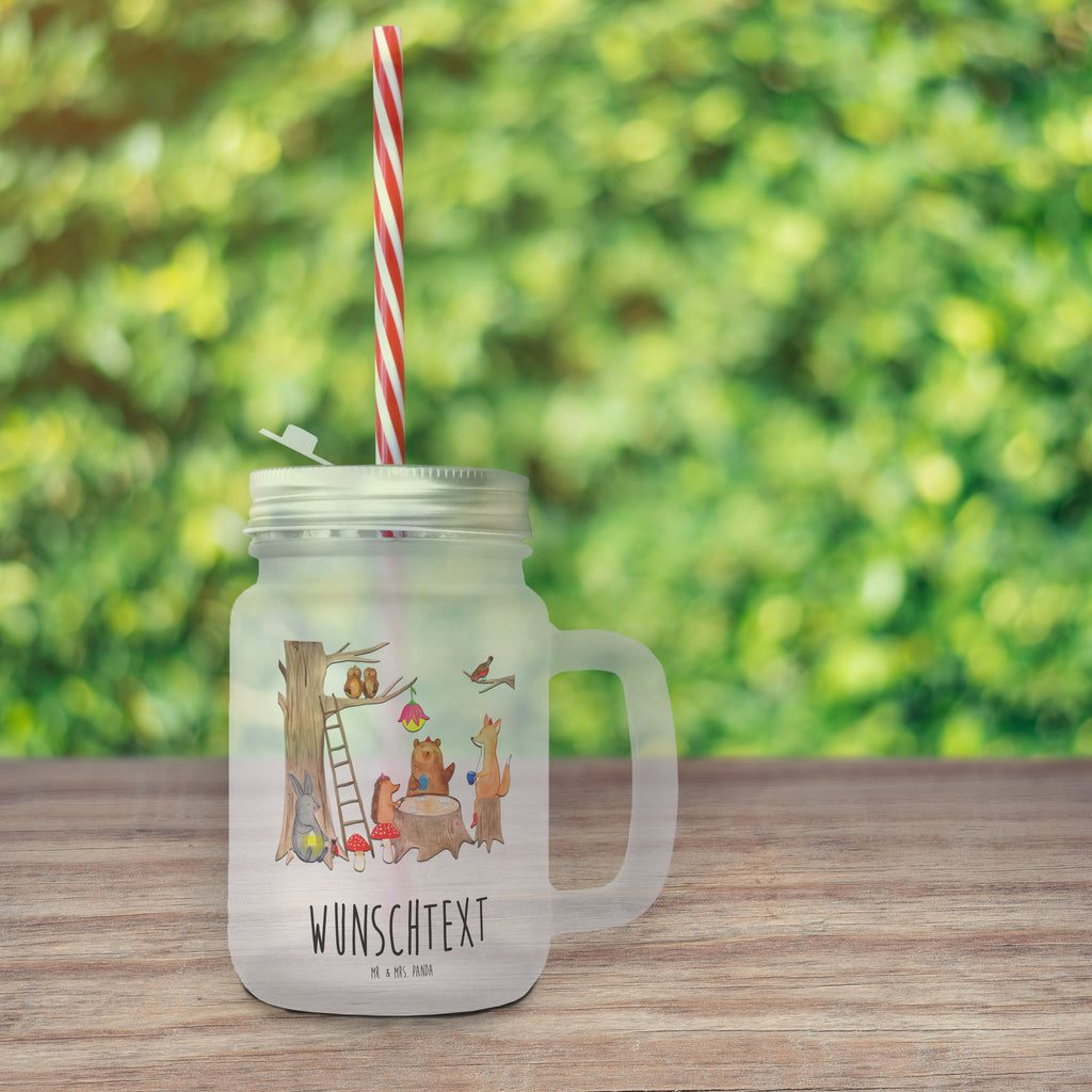 Personalisiertes Trinkglas Mason Jar Waldtiere Picknick Personalisiertes Mason Jar, Personalisiertes Glas, Personalisiertes Trinkglas, Personalisiertes Henkelglas, Personalisiertes Sommerglas, Personalisiertes Einmachglas, Personalisiertes Cocktailglas, Personalisiertes Cocktail-Glas, mit Namen, Wunschtext, Wunschnamen, Mason Jar selbst bedrucken, Wunschglas mit Namen, Bedrucktes Trinkglas, Geschenk mit Namen, Tiermotive, Gute Laune, lustige Sprüche, Tiere, Waldtiere, Picknick, Wald, Fuchs, Hase, Igel, Maus, Eichhörnchen