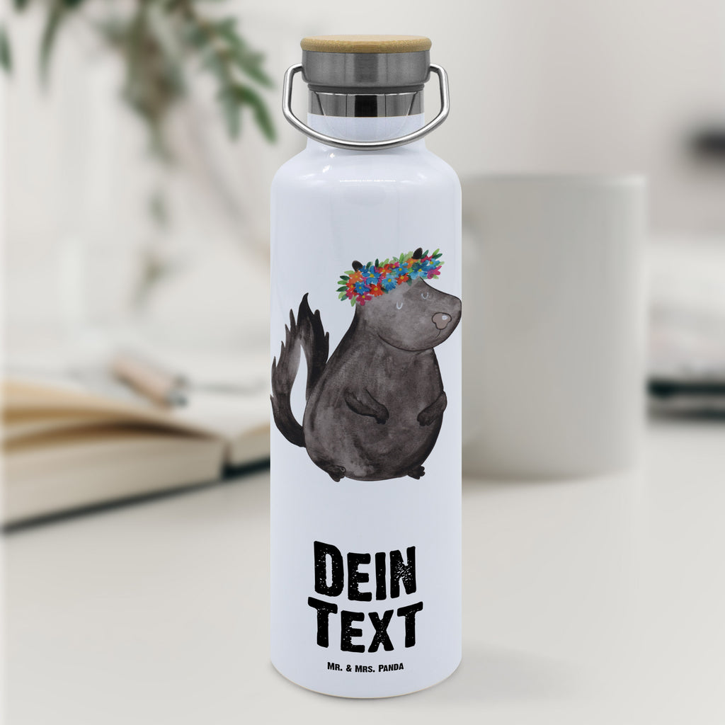 Personalisierte Trinkflasche Stinktier Blumenmaedchen Personalisierte Trinkflasche, Trinkflasche mit Namen, Trinkflasche bedrucken, Flasche personalisiert, Trinkflasch mit Aufdruck, Trinkflasche Werbegeschenk, Namensaufdruck Trinkflasche, Sportflasche personalisiert, Trinkflasche Sport, Stinktier, Skunk, Wildtier, Raubtier, Stinker, Stinki, Yoga, Namaste, Lebe, Liebe, Lache