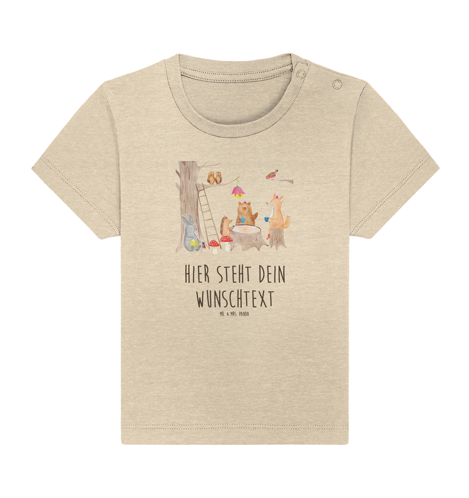 Personalisiertes Baby Shirt Waldtiere Picknick Personalisiertes Baby T-Shirt, Personalisiertes Jungen Baby T-Shirt, Personalisiertes Mädchen Baby T-Shirt, Personalisiertes Shirt, Tiermotive, Gute Laune, lustige Sprüche, Tiere, Waldtiere, Picknick, Wald, Fuchs, Hase, Igel, Maus, Eichhörnchen