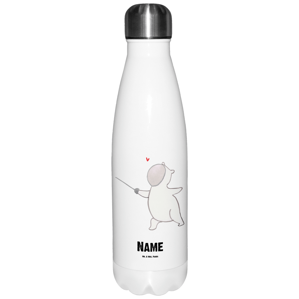 Personalisierte Thermosflasche Panda Fechten Personalisierte Isolierflasche, Personalisierte Thermoflasche, Personalisierte Trinkflasche, Trinkflasche Mit Namen, Wunschname, Bedrucken, Namensflasche, Geschenk, Sport, Sportart, Hobby, Schenken, Danke, Dankeschön, Auszeichnung, Gewinn, Sportler, Fechten, Fechter Bund, Fecht Verein, Fecht Club