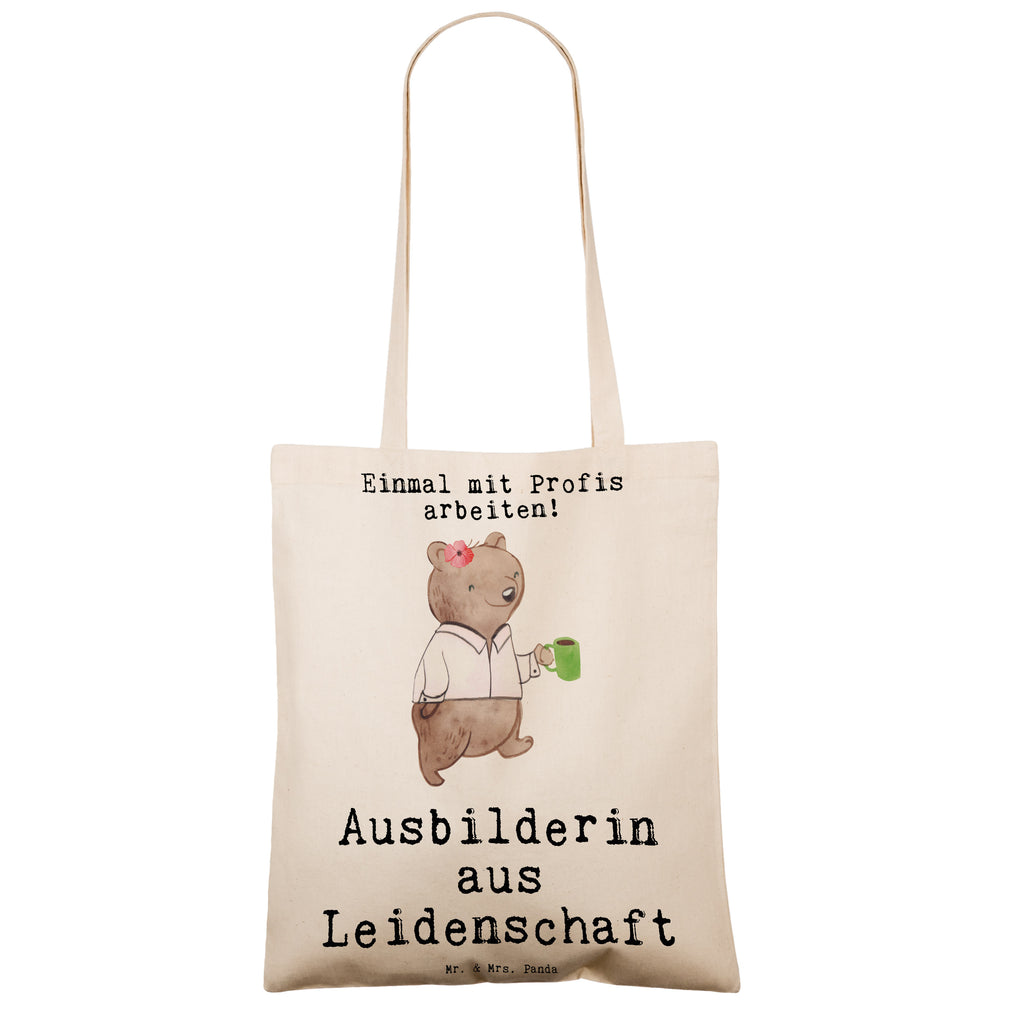 Tragetasche Ausbilderin aus Leidenschaft Beuteltasche, Beutel, Einkaufstasche, Jutebeutel, Stoffbeutel, Tasche, Shopper, Umhängetasche, Strandtasche, Schultertasche, Stofftasche, Tragetasche, Badetasche, Jutetasche, Einkaufstüte, Laptoptasche, Beruf, Ausbildung, Jubiläum, Abschied, Rente, Kollege, Kollegin, Geschenk, Schenken, Arbeitskollege, Mitarbeiter, Firma, Danke, Dankeschön, Ausbilderin, Tutorin, Ausbilderprüfung