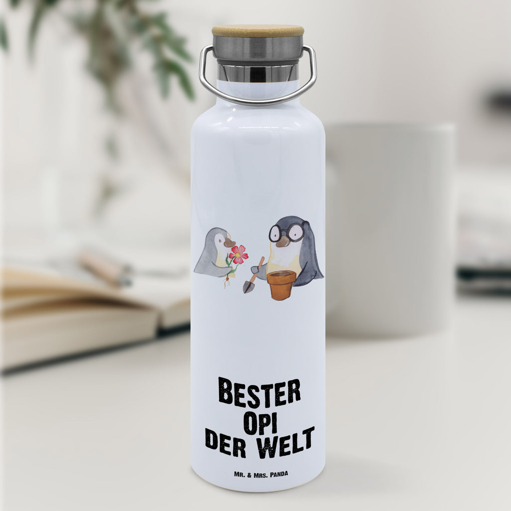 Trinkflasche Pinguin Bester Opi der Welt Thermosflasche, Isolierflasche, Edelstahl, Trinkflasche, isoliert, Wamrhaltefunktion, Sportflasche, Flasche zum Sport, Sportlerflasche, für, Dankeschön, Geschenk, Schenken, Geburtstag, Geburtstagsgeschenk, Geschenkidee, Danke, Bedanken, Mitbringsel, Freude machen, Geschenktipp, Großvater, Grossvater, Opa, Opi. Großpapa, Großeltern, Nichte, Neffe, Kleinigkeit, Oppa, Oppi, Bester