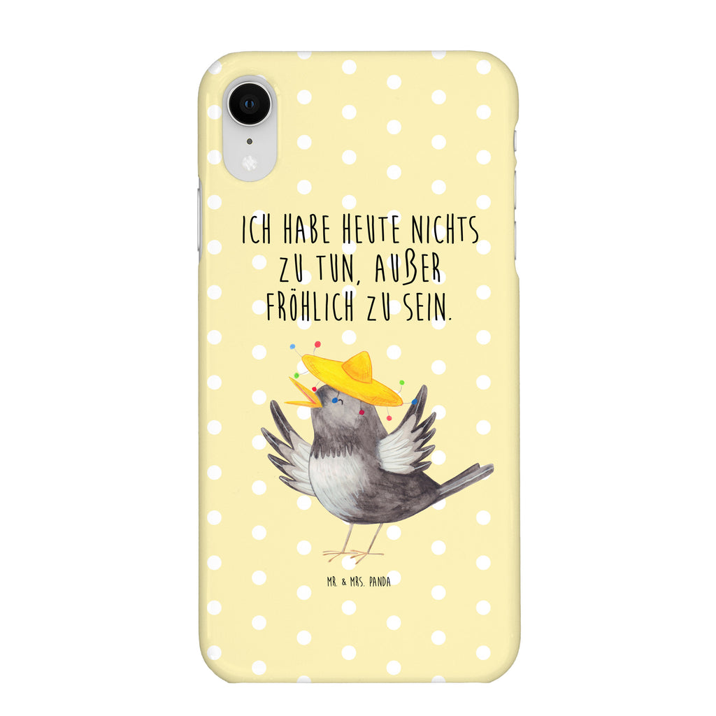 Handyhülle Rabe Sombrero Handyhülle, Handycover, Cover, Handy, Hülle, Iphone 10, Iphone X, Tiermotive, Gute Laune, lustige Sprüche, Tiere, Rabe, Vogel, Vögel, Spruch positiv, fröhlich sein, glücklich sein, Glück Spruch, froh, Elster, Motivation