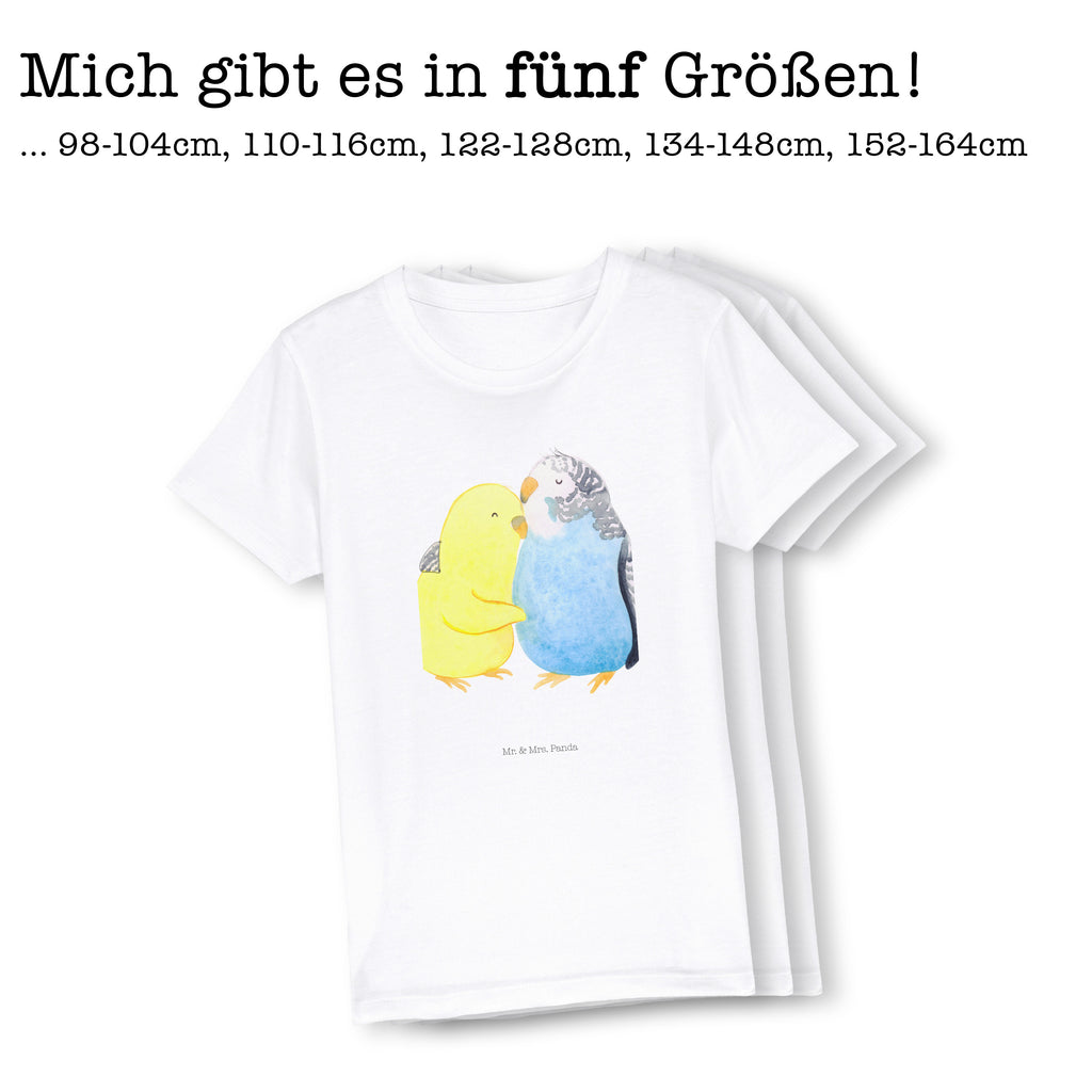 Organic Kinder T-Shirt Wellensittich Liebe Kinder T-Shirt, Kinder T-Shirt Mädchen, Kinder T-Shirt Jungen, Liebe, Partner, Freund, Freundin, Ehemann, Ehefrau, Heiraten, Verlobung, Heiratsantrag, Liebesgeschenk, Jahrestag, Hocheitstag, Vögel, Wellensittich, Nähe, Kuscheln, Vertrauen