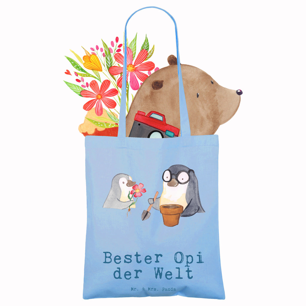 Tragetasche Pinguin Bester Opi der Welt Beuteltasche, Beutel, Einkaufstasche, Jutebeutel, Stoffbeutel, für, Dankeschön, Geschenk, Schenken, Geburtstag, Geburtstagsgeschenk, Geschenkidee, Danke, Bedanken, Mitbringsel, Freude machen, Geschenktipp, Großvater, Grossvater, Opa, Opi. Großpapa, Großeltern, Nichte, Neffe, Kleinigkeit, Oppa, Oppi, Bester