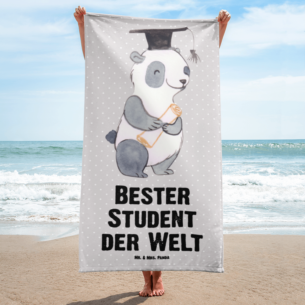 XL Badehandtuch Panda Bester Student der Welt Handtuch, Badetuch, Duschtuch, Strandtuch, Saunatuch, für, Dankeschön, Geschenk, Schenken, Geburtstag, Geburtstagsgeschenk, Geschenkidee, Danke, Bedanken, Mitbringsel, Freude machen, Geschenktipp, Student, Studium, Sohn, Spaß, Musterschüler, lustig, Studienabschluss, witzig, Universität, Abschluss, Alumni, Uni, Studenten, Hochschule