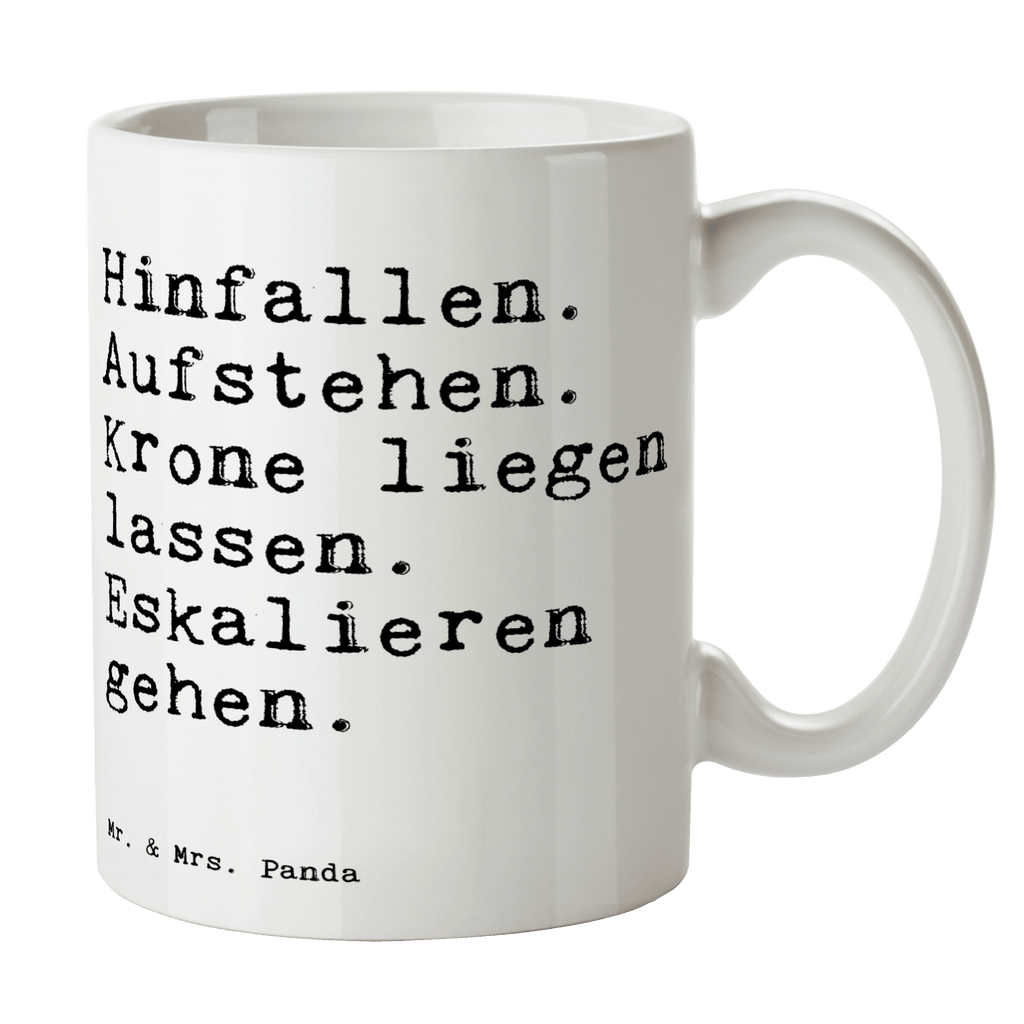 Tasse Hinfallen. Aufstehen. Krone liegen... Tasse, Kaffeetasse, Teetasse, Becher, Kaffeebecher, Teebecher, Keramiktasse, Porzellantasse, Büro Tasse, Geschenk Tasse, Tasse Sprüche, Tasse Motive, Kaffeetassen, Tasse bedrucken, Designer Tasse, Cappuccino Tassen, Schöne Teetassen, Spruch, Sprüche, lustige Sprüche, Weisheiten, Zitate, Spruch Geschenke, Spruch Sprüche Weisheiten Zitate Lustig Weisheit Worte