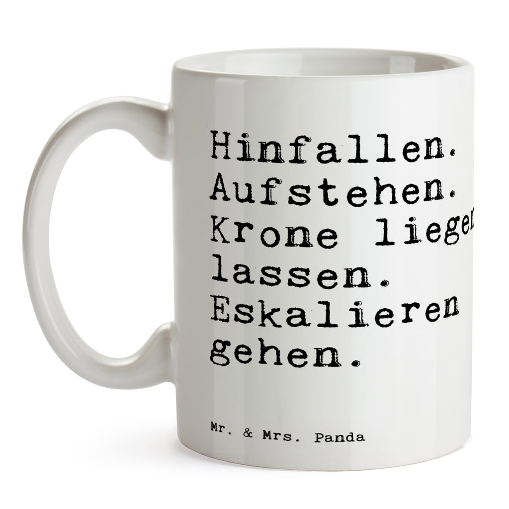 Tasse Hinfallen. Aufstehen. Krone liegen... Tasse, Kaffeetasse, Teetasse, Becher, Kaffeebecher, Teebecher, Keramiktasse, Porzellantasse, Büro Tasse, Geschenk Tasse, Tasse Sprüche, Tasse Motive, Kaffeetassen, Tasse bedrucken, Designer Tasse, Cappuccino Tassen, Schöne Teetassen, Spruch, Sprüche, lustige Sprüche, Weisheiten, Zitate, Spruch Geschenke, Spruch Sprüche Weisheiten Zitate Lustig Weisheit Worte