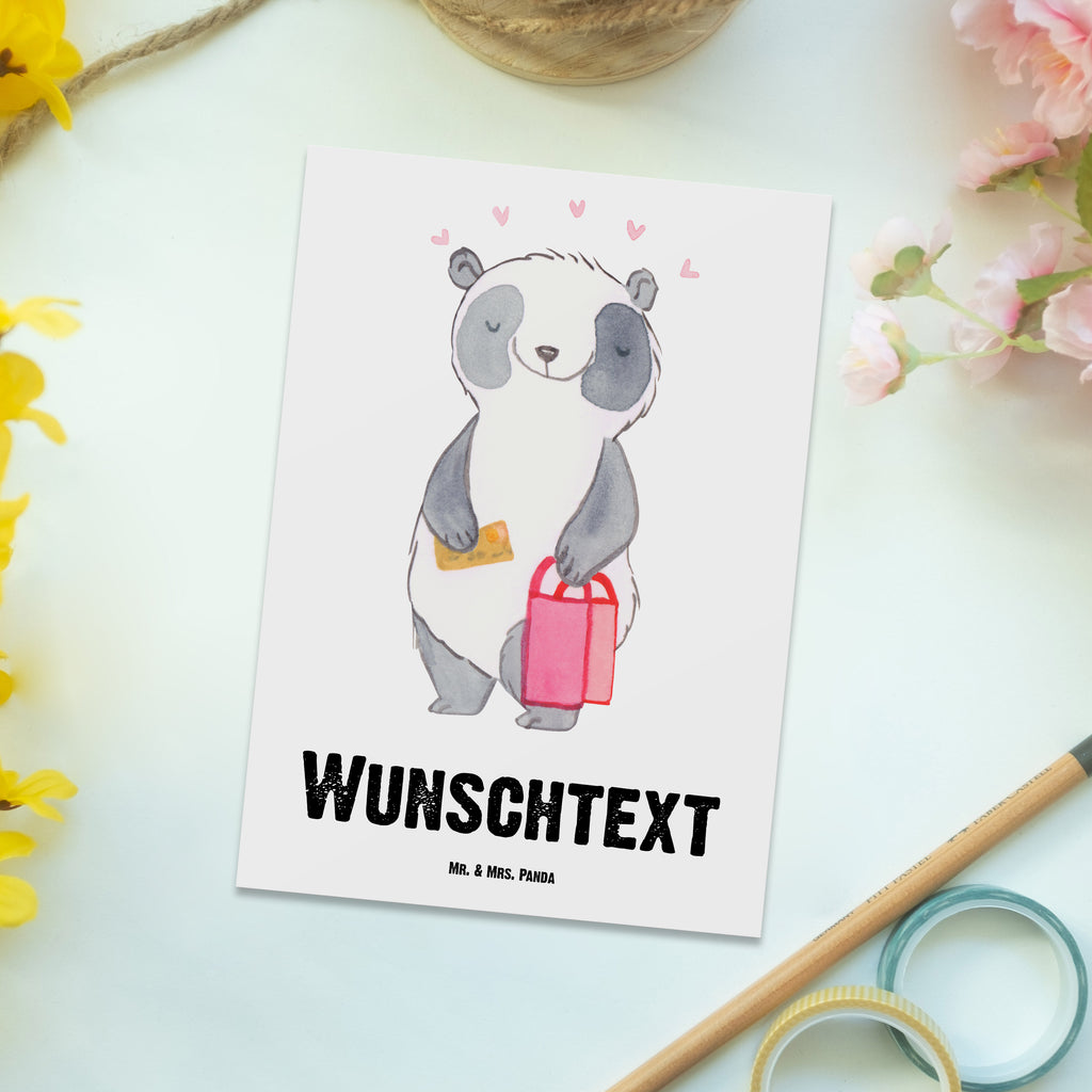 Personalisierte Postkarte Panda Beste Shoppingbegleitung der Welt Postkarte mit Namen, Postkarte bedrucken, Postkarte mit Wunschtext, Postkarte personalisierbar, Geschenkkarte mit Namen, Grußkarte mit Namen, Karte mit Namen, Einladung mit Namen, Ansichtskarte mit Namen, Geschenkkarte mit Wunschtext, Grußkarte mit Wunschtext, Karte mit Wunschtext, Einladung mit Wunschtext, Ansichtskarte mit Wunschtext, für, Dankeschön, Geschenk, Schenken, Geburtstag, Geburtstagsgeschenk, Geschenkidee, Danke, Bedanken, Mitbringsel, Freude machen, Geschenktipp, Shoppingbegleitung, Shoppingpartner, Begleitung, Shoppen, Partner, Freundin, Freund, bff, Shopping, Einkaufen, Shopping-Queen, Queen, Bester