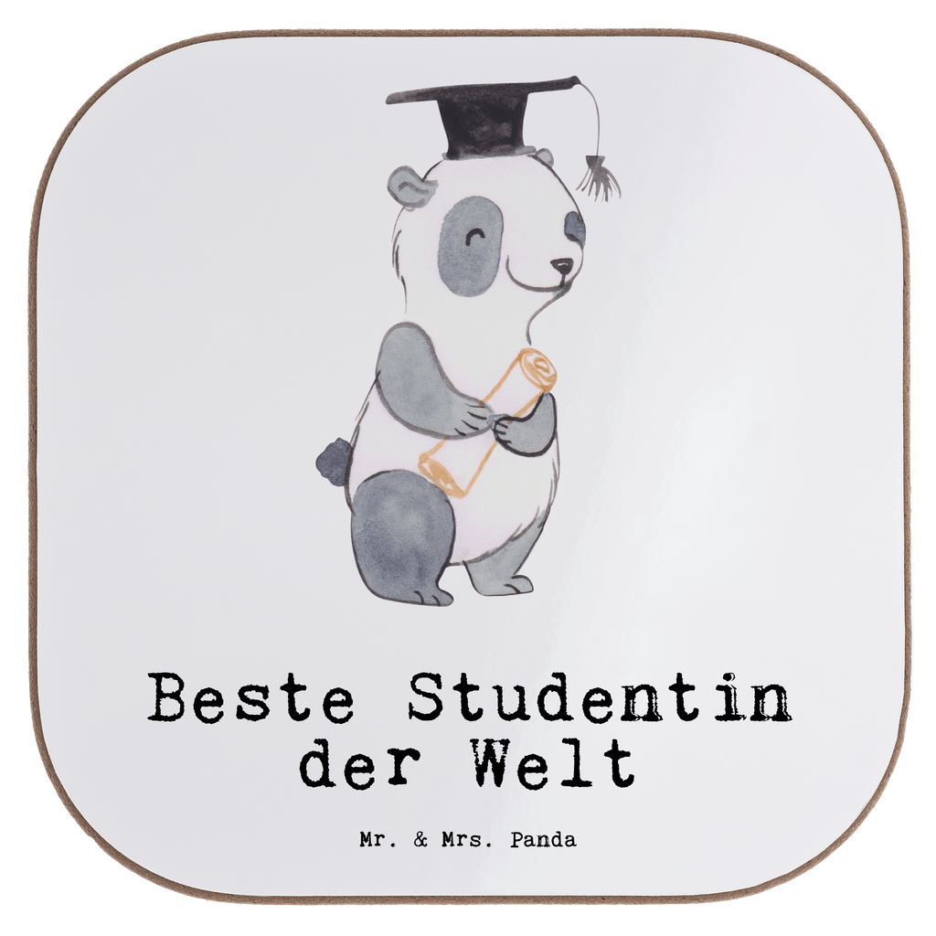 Quadratische Untersetzer Panda Beste Studentin der Welt Untersetzer, Bierdeckel, Glasuntersetzer, Untersetzer Gläser, Getränkeuntersetzer, Untersetzer aus Holz, Untersetzer für Gläser, Korkuntersetzer, Untersetzer Holz, Holzuntersetzer, Tassen Untersetzer, Untersetzer Design, für, Dankeschön, Geschenk, Schenken, Geburtstag, Geburtstagsgeschenk, Geschenkidee, Danke, Bedanken, Mitbringsel, Freude machen, Geschenktipp, Studentin, Studium, Tochter, Spaß, Musterschülerin, lustig, Studienabschluss, witzig, Universität, Abschluss, Alumni, Uni, Studenten, Hochschule