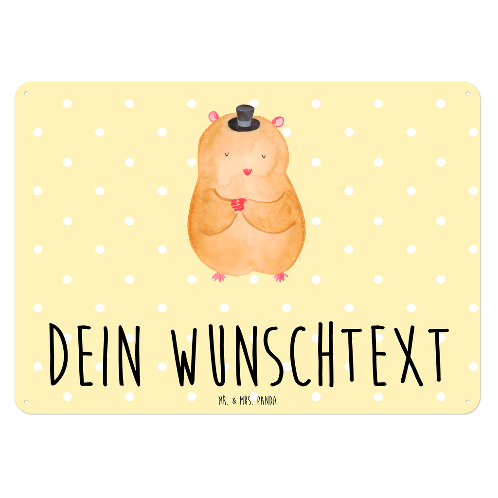 Personalisiertes Blechschild Hamster Hut Blechschild, Metallschild, Geschenk Schild, Schild, Magnet-Metall-Schild, Deko Schild, Wandschild, Wand-Dekoration, Türschild, Tiermotive, Gute Laune, lustige Sprüche, Tiere, Hamster, Hut, Magier, Zylinder, Zwerghamster, Zauberer