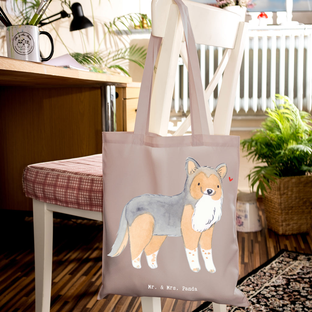 Tragetasche Shetland Sheepdog Moment Beuteltasche, Beutel, Einkaufstasche, Jutebeutel, Stoffbeutel, Hund, Hunderasse, Rassehund, Hundebesitzer, Geschenk, Tierfreund, Schenken, Welpe, Shetland Sheepdog, Sheltie