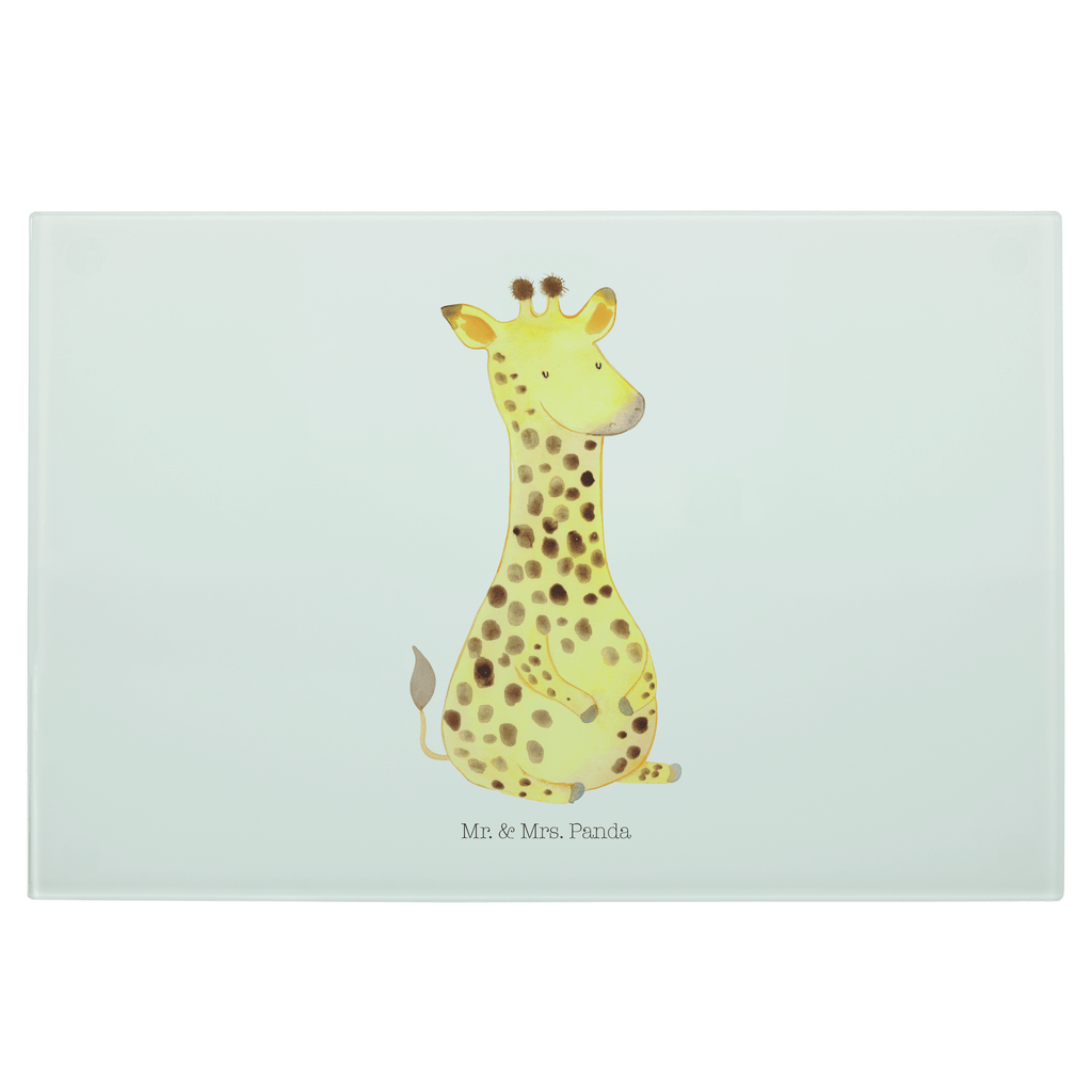 Glasschneidebrett Giraffe Zufrieden Glasschneidebrett, Schneidebrett, Frühstücksbrett, Küche, Afrika, Wildtiere, Giraffe, Zufrieden, Glück, Abenteuer