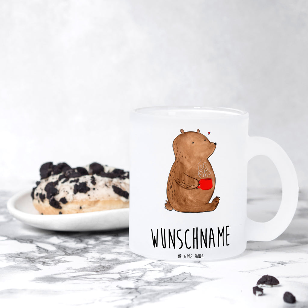 Personalisierte Teetasse Bär Kaffee Personalisierte Teetasse, Personalisiertes Teeglas, Personalisierter Teebecher, Personalisierte Glas Teetasse, Personalisierte Teetasse aus Glas, Teetasse mit Namen, Teeglas mit Namen, Teebecher mit Namen, Glas Teetasse mit Namen, Teetasse aus Glas mit Namen, Teetasse Wunschname, Teetasse selbst gestalten., Bär, Teddy, Teddybär, Kaffee, Coffee, Bären, guten Morgen, Morgenroutine, Welt erobern, Welt retten, Motivation