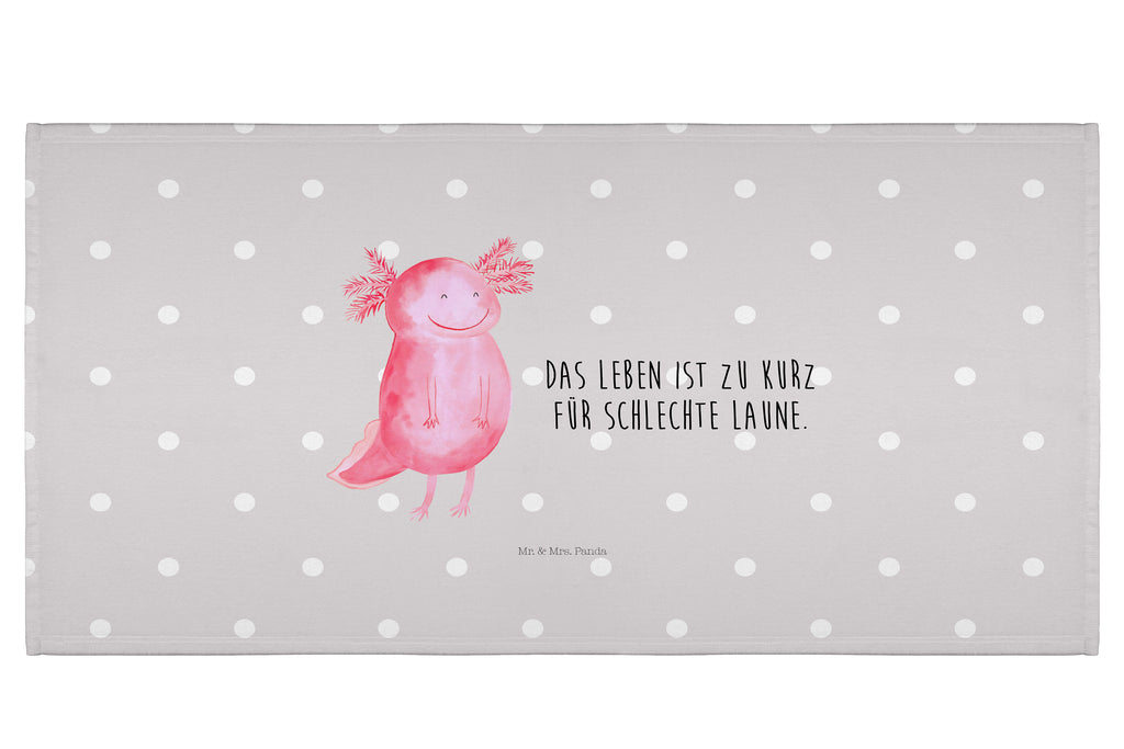 Handtuch Axolotl Glücklich Gästetuch, Reisehandtuch, Sport Handtuch, Frottier, Kinder Handtuch, Axolotl, Molch, Axolot, Schwanzlurch, Lurch, Lurche, Motivation, gute Laune