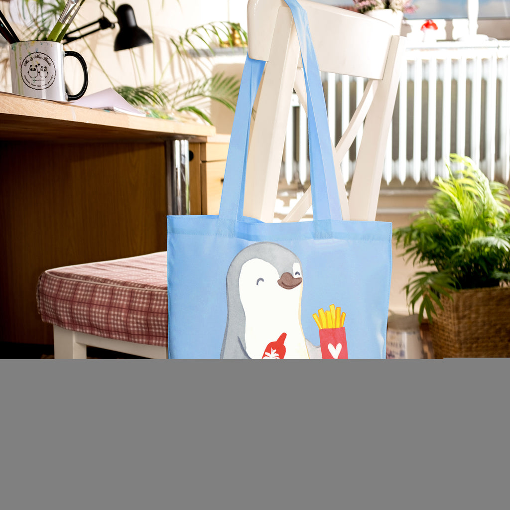 Tragetasche Pinguin Pommes Beuteltasche, Beutel, Einkaufstasche, Jutebeutel, Stoffbeutel, Tasche, Shopper, Umhängetasche, Strandtasche, Schultertasche, Stofftasche, Tragetasche, Badetasche, Jutetasche, Einkaufstüte, Laptoptasche, Liebe, Partner, Freund, Freundin, Ehemann, Ehefrau, Heiraten, Verlobung, Heiratsantrag, Liebesgeschenk, Jahrestag, Hocheitstag, Valentinstag, Geschenk für Frauen, Hochzeitstag, Mitbringsel, Geschenk für Freundin, Geschenk für Partner, Liebesbeweis, für Männer, für Ehemann