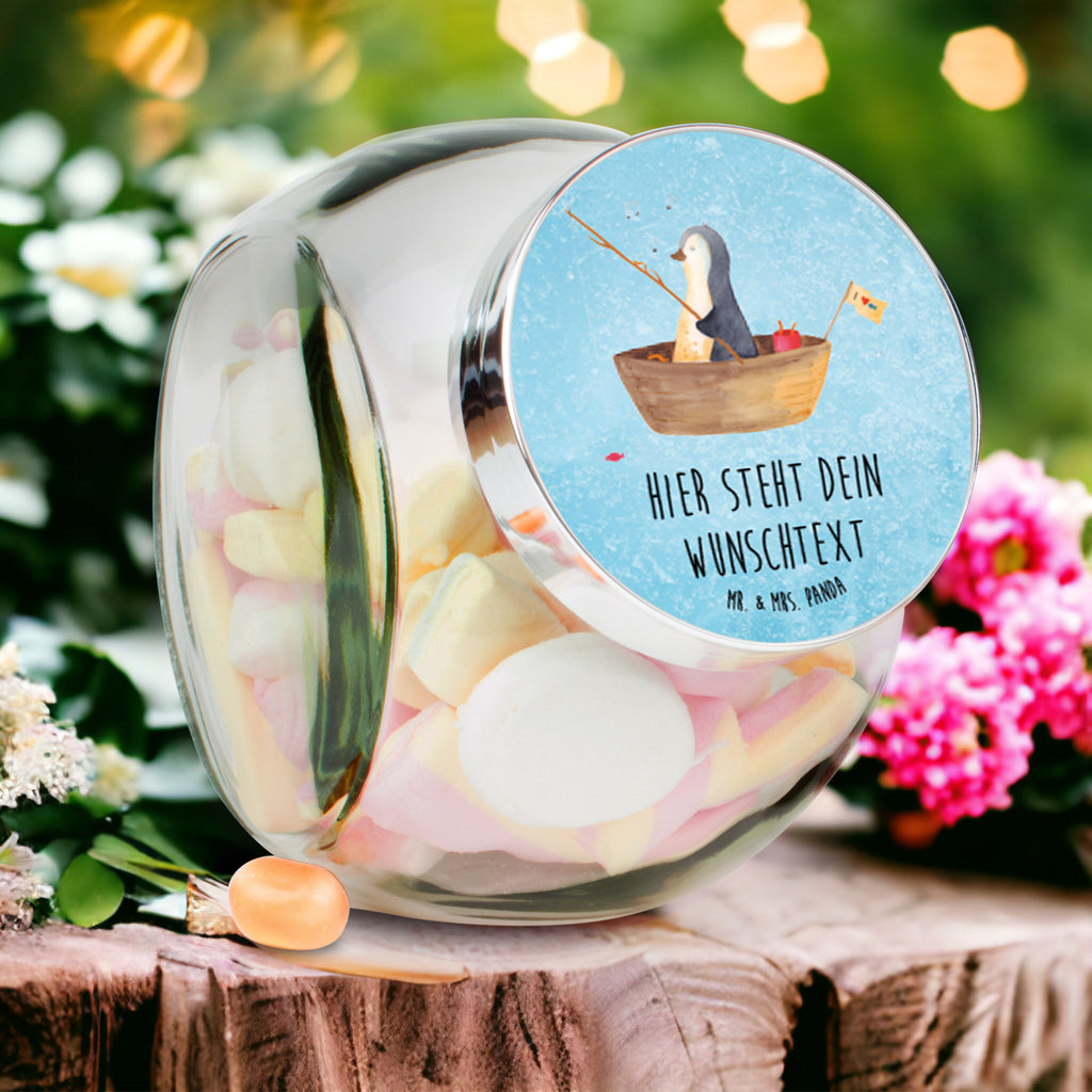 Personalisiertes Bonbonglas Pinguin Angelboot Vorratsdose, Vorratsbehälter, Süßigkeitenglas, Süßigkeitendose, Kaffeedose, Müslidose, Teedose, Keksbehälter, Keksedose, Glasdose, Glasbälter, Vorratsglas, Küchenbehälter, Aufbewahrungsdose, Aufbewahungsglas, Gewürzdose, Küchenorganizer, Snackdose, Pinguin, Pinguine, Angeln, Boot, Angelboot, Lebenslust, Leben, genießen, Motivation, Neustart, Neuanfang, Trennung, Scheidung, Geschenkidee Liebeskummer