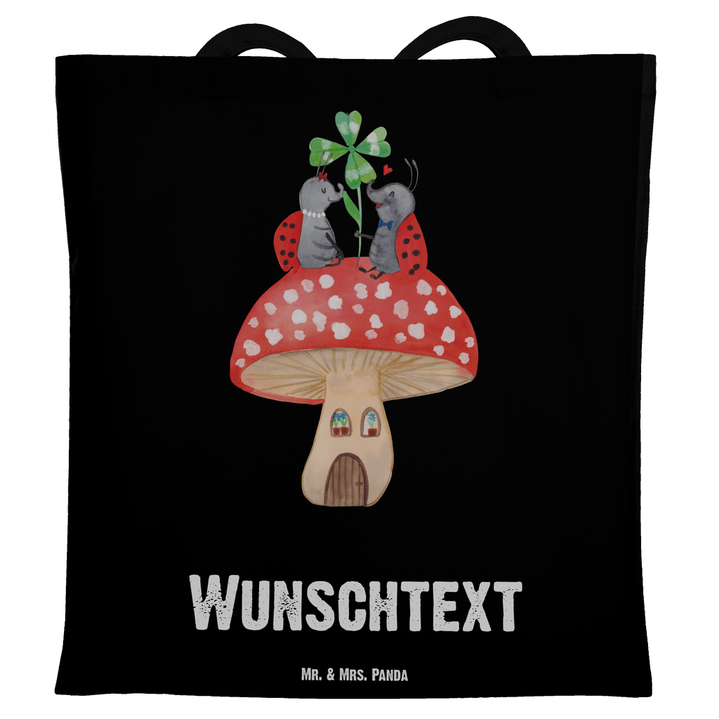 Personalisierte Tragetasche Marienkäfer Paar Fliegenpilz Personalisierte Beuteltasche, Personalisierter Beutel, Personalisierte Einkaufstasche, Personalisierter Jutebeutel, Personalisierter Stoffbeutel, Tragetasche mit Namen, Einkaufstasche mit Namen, Stoffbeutel mit Namen, Personalisierte Tasche, Personalisierte Jutetasche, Personalisierte Kindergartentasche, Tiermotive, Gute Laune, lustige Sprüche, Tiere, Haus, Wohnung, zuhause, Fliegenpilz, Marienkäfer, Fleigenpilzhaus