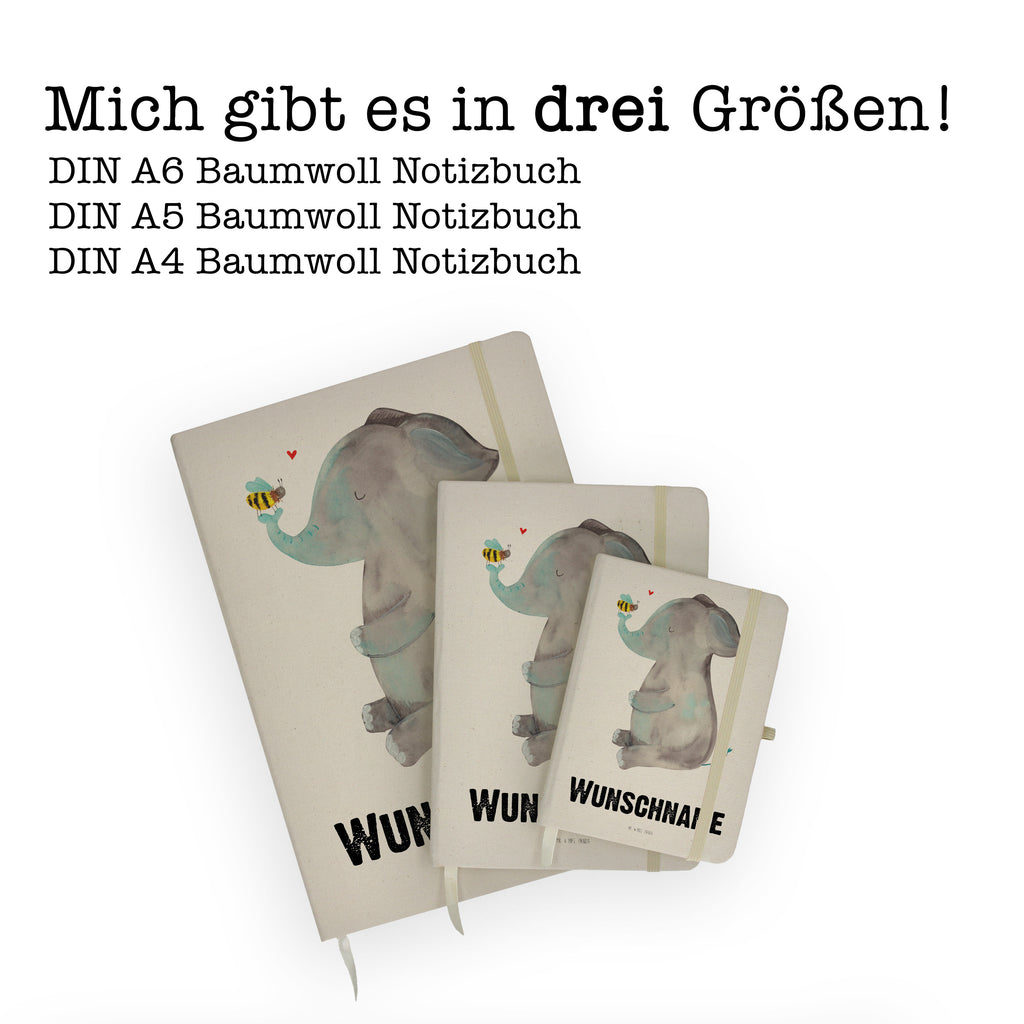 DIN A4 Personalisiertes Notizbuch Elefant & Biene Personalisiertes Notizbuch, Notizbuch mit Namen, Notizbuch bedrucken, Personalisierung, Namensbuch, Namen, Tiermotive, Gute Laune, lustige Sprüche, Tiere, Elefant, Biene, Liebe, Liebesbeweis, Jahrestag, Liebesgeschenk, Heiratsantrag, Hochzeitsgeschenk, Liebesspruch