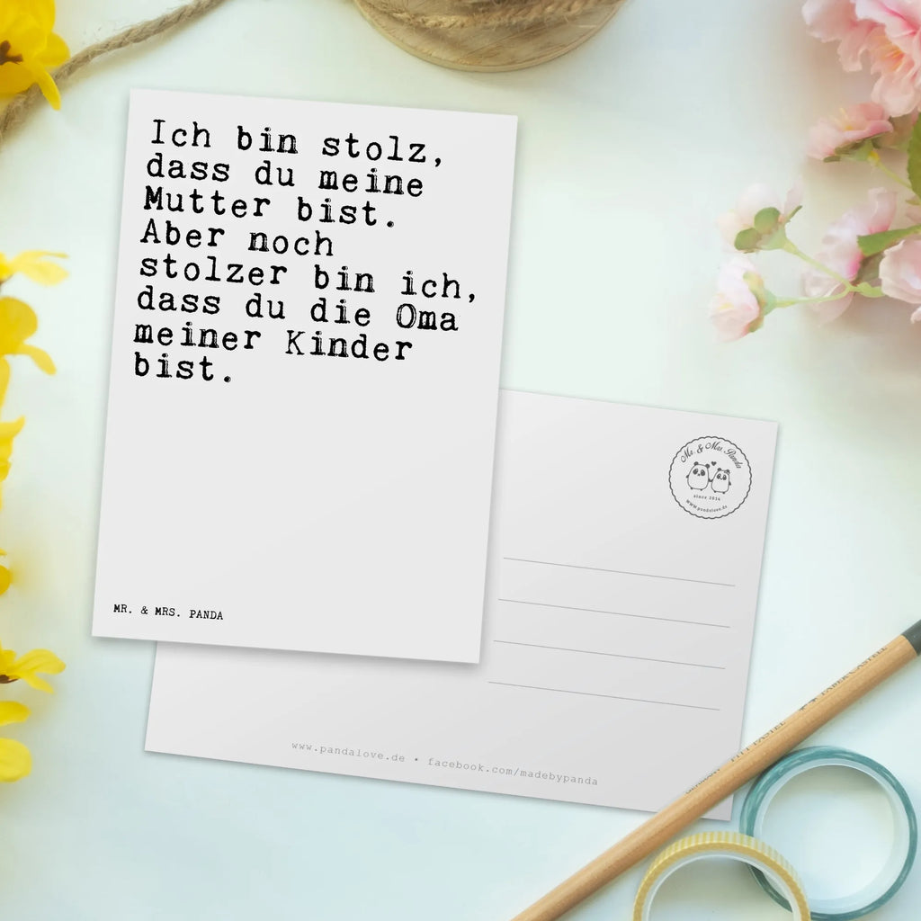 Postkarte Sprüche und Zitate Ich bin stolz, dass du meine Mutter bist. Aber noch stolzer bin ich, dass du die Oma meiner Kinder bist. Postkarte, Karte, Geschenkkarte, Grußkarte, Einladung, Ansichtskarte, Geburtstagskarte, Einladungskarte, Dankeskarte, Ansichtskarten, Einladung Geburtstag, Einladungskarten Geburtstag, Spruch, Sprüche, lustige Sprüche, Weisheiten, Zitate, Spruch Geschenke, Spruch Sprüche Weisheiten Zitate Lustig Weisheit Worte