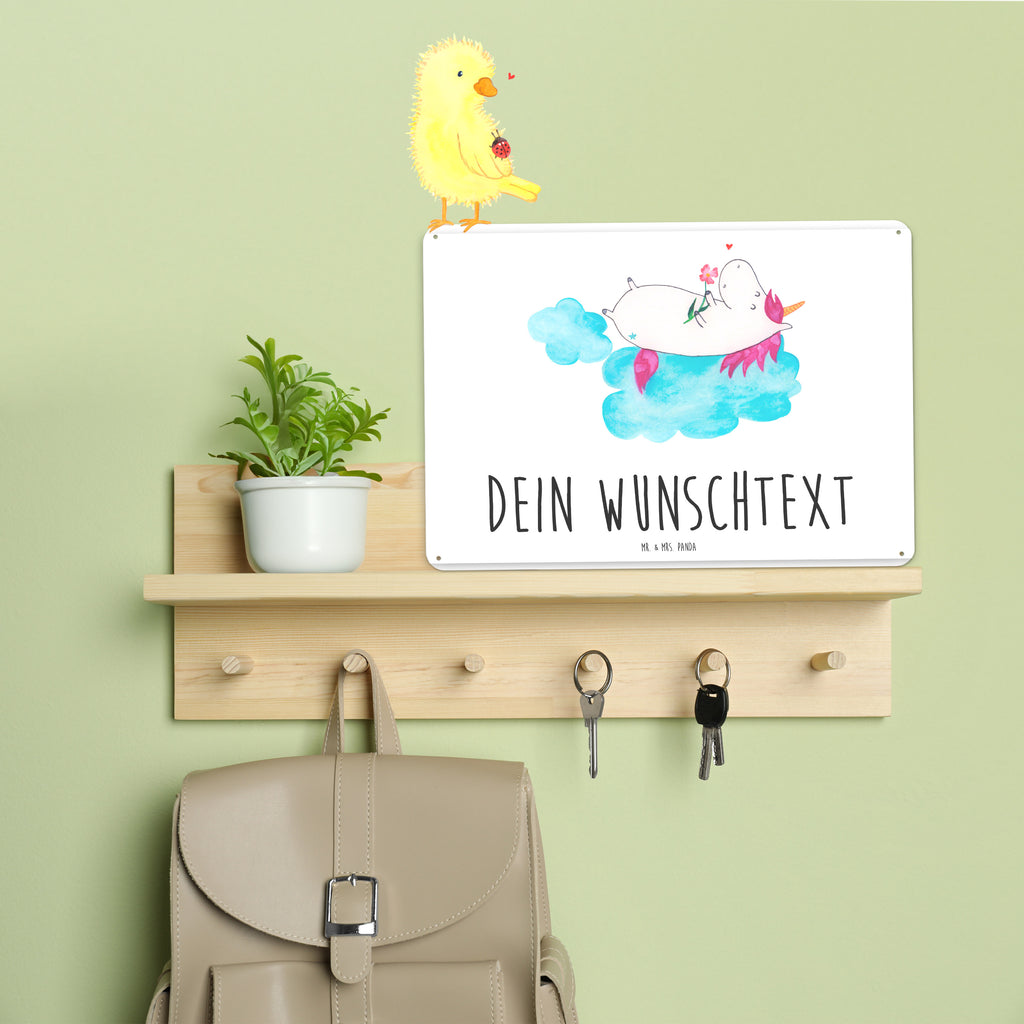 Personalisiertes Blechschild Einhorn Verliebt Blechschild, Metallschild, Geschenk Schild, Schild, Magnet-Metall-Schild, Deko Schild, Wandschild, Wand-Dekoration, Türschild, Einhorn, Einhörner, Einhorn Deko, Pegasus, Unicorn, verliebt, Liebe, Liebesbeweis, Freundin, Wolke