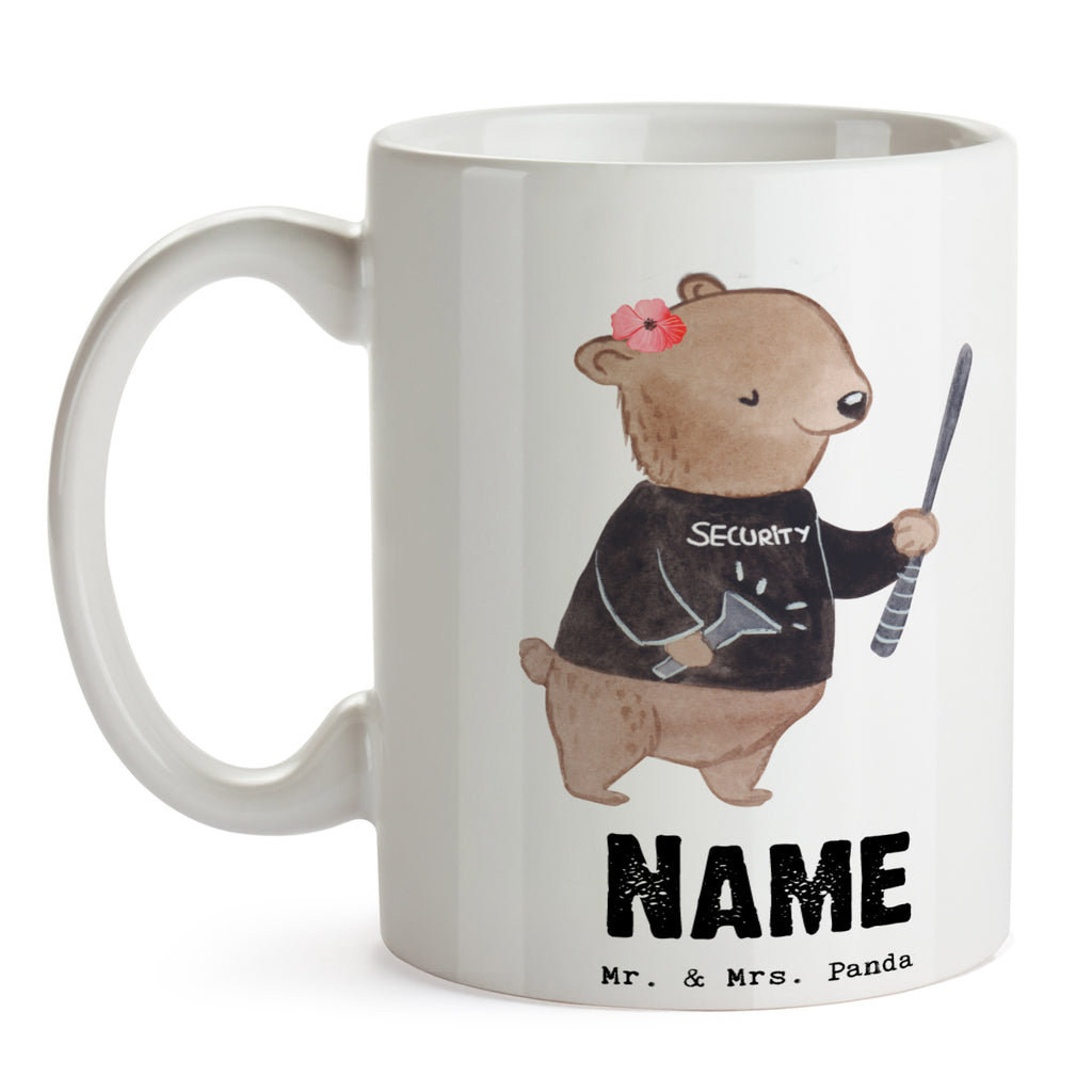 Personalisierte Tasse Sicherheitsdienstmitarbeiterin mit Herz Personalisierte Tasse, Namenstasse, Wunschname, Personalisiert, Tasse, Namen, Drucken, Tasse mit Namen, Beruf, Ausbildung, Jubiläum, Abschied, Rente, Kollege, Kollegin, Geschenk, Schenken, Arbeitskollege, Mitarbeiter, Firma, Danke, Dankeschön