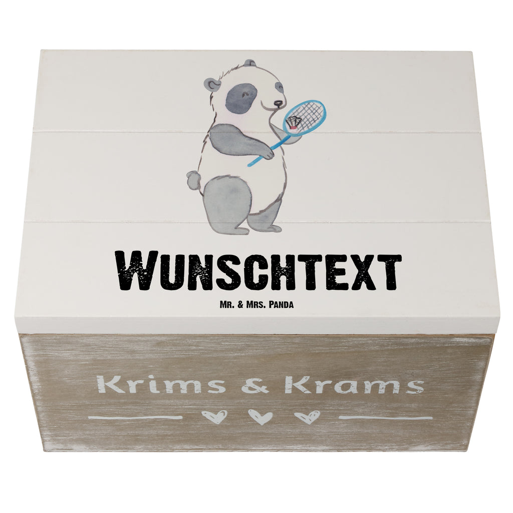 Personalisierte Holzkiste Panda Badminton Holzkiste mit Namen, Kiste mit Namen, Schatzkiste mit Namen, Truhe mit Namen, Schatulle mit Namen, Erinnerungsbox mit Namen, Erinnerungskiste, mit Namen, Dekokiste mit Namen, Aufbewahrungsbox mit Namen, Holzkiste Personalisiert, Kiste Personalisiert, Schatzkiste Personalisiert, Truhe Personalisiert, Schatulle Personalisiert, Erinnerungsbox Personalisiert, Erinnerungskiste Personalisiert, Dekokiste Personalisiert, Aufbewahrungsbox Personalisiert, Geschenkbox personalisiert, GEschenkdose personalisiert, Geschenk, Sport, Sportart, Hobby, Schenken, Danke, Dankeschön, Auszeichnung, Gewinn, Sportler, Badminton, Badminton spielen