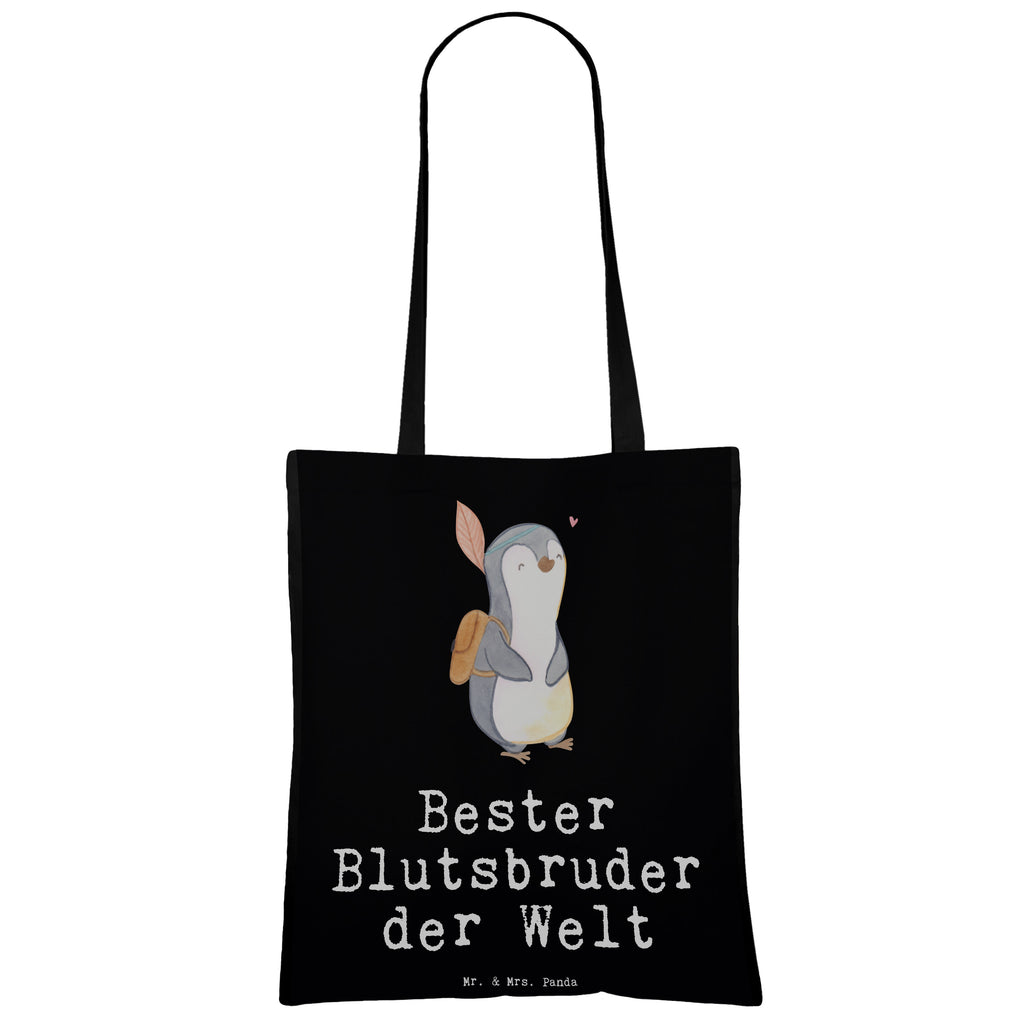 Tragetasche Pinguin Bester Blutsbruder der Welt Beuteltasche, Beutel, Einkaufstasche, Jutebeutel, Stoffbeutel, für, Dankeschön, Geschenk, Schenken, Geburtstag, Geburtstagsgeschenk, Geschenkidee, Danke, Bedanken, Mitbringsel, Freude machen, Geschenktipp, Abteilungsleiter, Leiter, Geschäftsführer, Vorgesetzter, Kollege, Arbeit, Büro, Abschiedsgeschenk, Ruhestand, Abschied, Chef