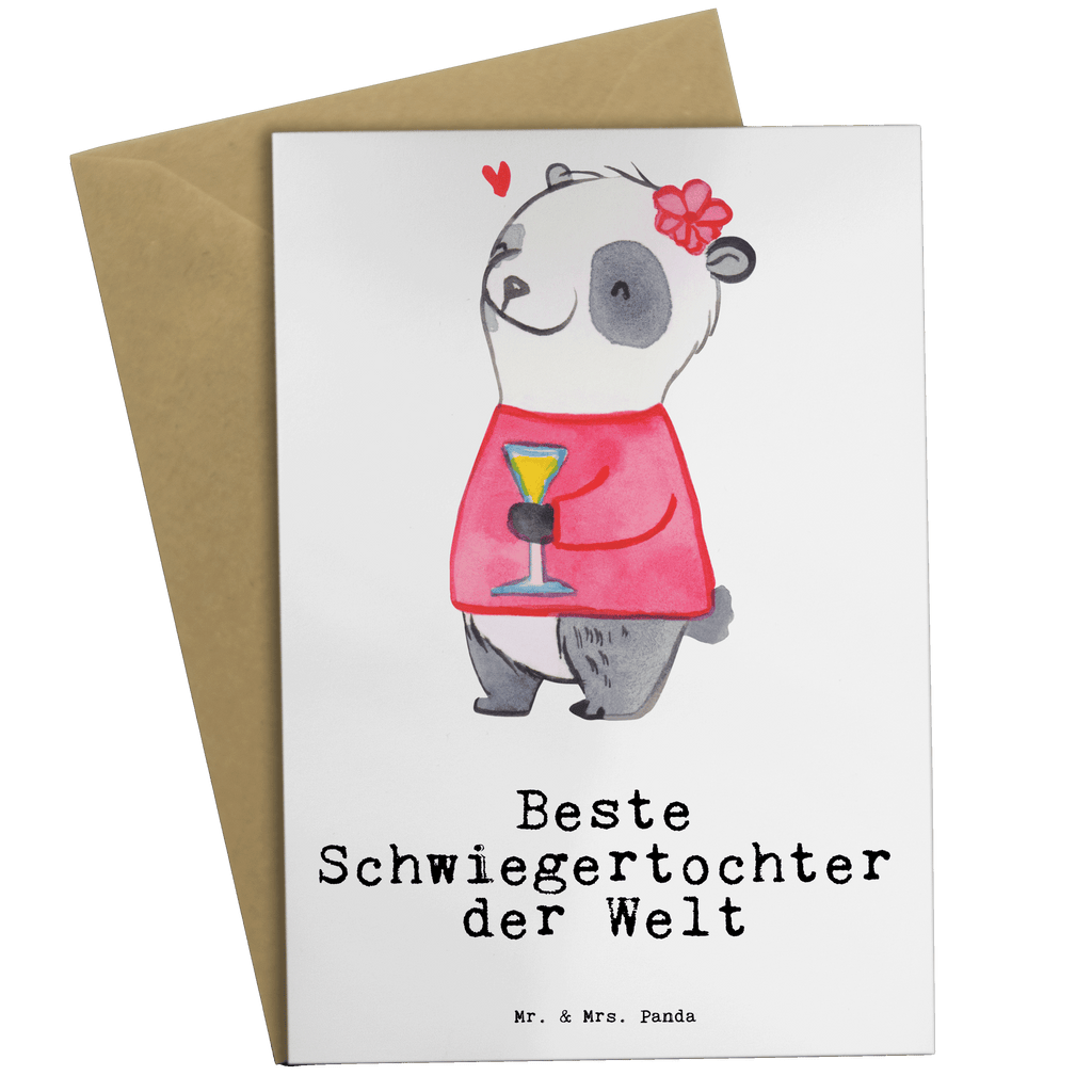 Grußkarte Panda Beste Schwiegertochter der Welt Grußkarte, Klappkarte, Einladungskarte, Glückwunschkarte, Hochzeitskarte, Geburtstagskarte, Karte, Ansichtskarten, für, Dankeschön, Geschenk, Schenken, Geburtstag, Geburtstagsgeschenk, Geschenkidee, Danke, Bedanken, Mitbringsel, Freude machen, Geschenktipp, Schwiegertochter, Tochter, Ehefrau des Sohns, Frau, angeheiratet, Hochzeit