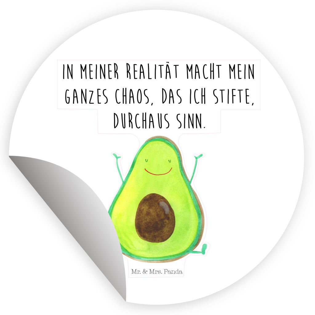 Rund Aufkleber Avocado Glücklich Sticker, Aufkleber, Etikett, Avocado, Veggie, Vegan, Gesund, Chaos