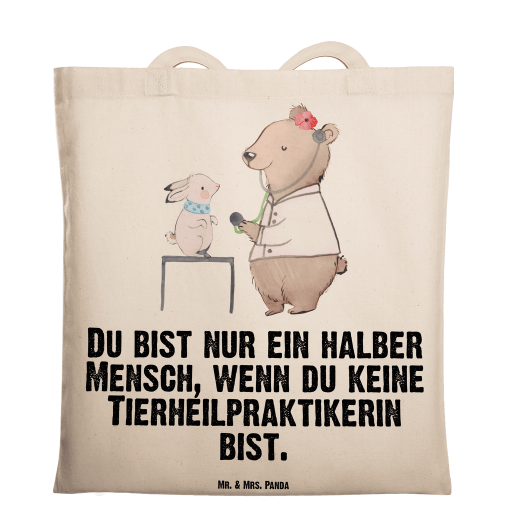 Tragetasche Tierheilpraktikerin mit Herz Beuteltasche, Beutel, Einkaufstasche, Jutebeutel, Stoffbeutel, Tasche, Shopper, Umhängetasche, Strandtasche, Schultertasche, Stofftasche, Tragetasche, Badetasche, Jutetasche, Einkaufstüte, Laptoptasche, Beruf, Ausbildung, Jubiläum, Abschied, Rente, Kollege, Kollegin, Geschenk, Schenken, Arbeitskollege, Mitarbeiter, Firma, Danke, Dankeschön