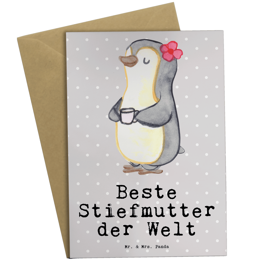 Grußkarte Pinguin Beste Stiefmutter der Welt Grußkarte, Klappkarte, Einladungskarte, Glückwunschkarte, Hochzeitskarte, Geburtstagskarte, Karte, Ansichtskarten, für, Dankeschön, Geschenk, Schenken, Geburtstag, Geburtstagsgeschenk, Geschenkidee, Danke, Bedanken, Mitbringsel, Freude machen, Geschenktipp, Stiefmutter, Stief Mutter, Stiefmama, Mami, Mutter, Muttertag, Mutti, Mama, Tochter, Sohn, Beste