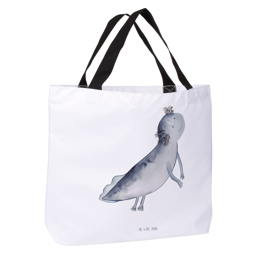 Shopper Axolotl schwimmt Beutel, Einkaufstasche, Tasche, Strandtasche, Einkaufsbeutel, Shopper, Schultasche, Freizeittasche, Tragebeutel, Schulbeutel, Alltagstasche, Axolotl, Molch, Axolot, Schwanzlurch, Lurch, Lurche, Problem, Probleme, Lösungen, Motivation