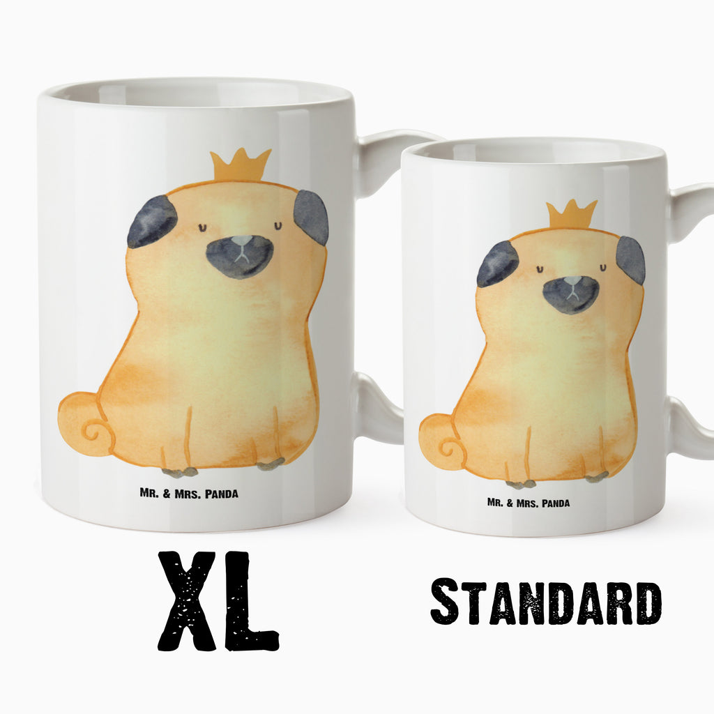 XL Tasse Mops Krone XL Tasse, Große Tasse, Grosse Kaffeetasse, XL Becher, XL Teetasse, spülmaschinenfest, Jumbo Tasse, Groß, Hund, Hundemotiv, Haustier, Hunderasse, Tierliebhaber, Hundebesitzer, Sprüche, Mops, allergisch, kinderlos, Hausregel, Hundebesitzer. Spruch, lustig