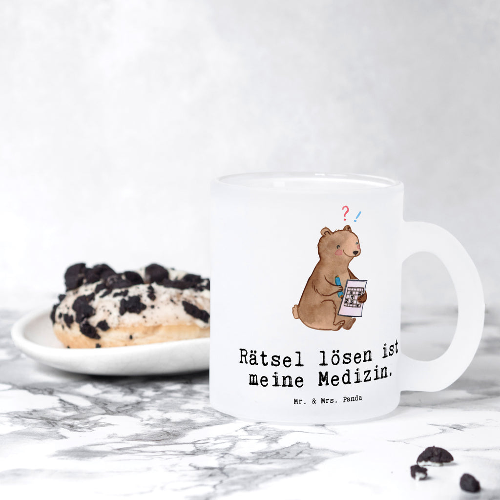 Teetasse Bär Rätsel lösen Medizin Teetasse, Teeglas, Teebecher, Tasse mit Henkel, Tasse, Glas Teetasse, Teetasse aus Glas, Geschenk, Sport, Sportart, Hobby, Schenken, Danke, Dankeschön, Auszeichnung, Gewinn, Sportler, Rätsel lösen, Kreuzworträtsel lösen, Knobeln, Gedächtnistraining, Gedächtnissport