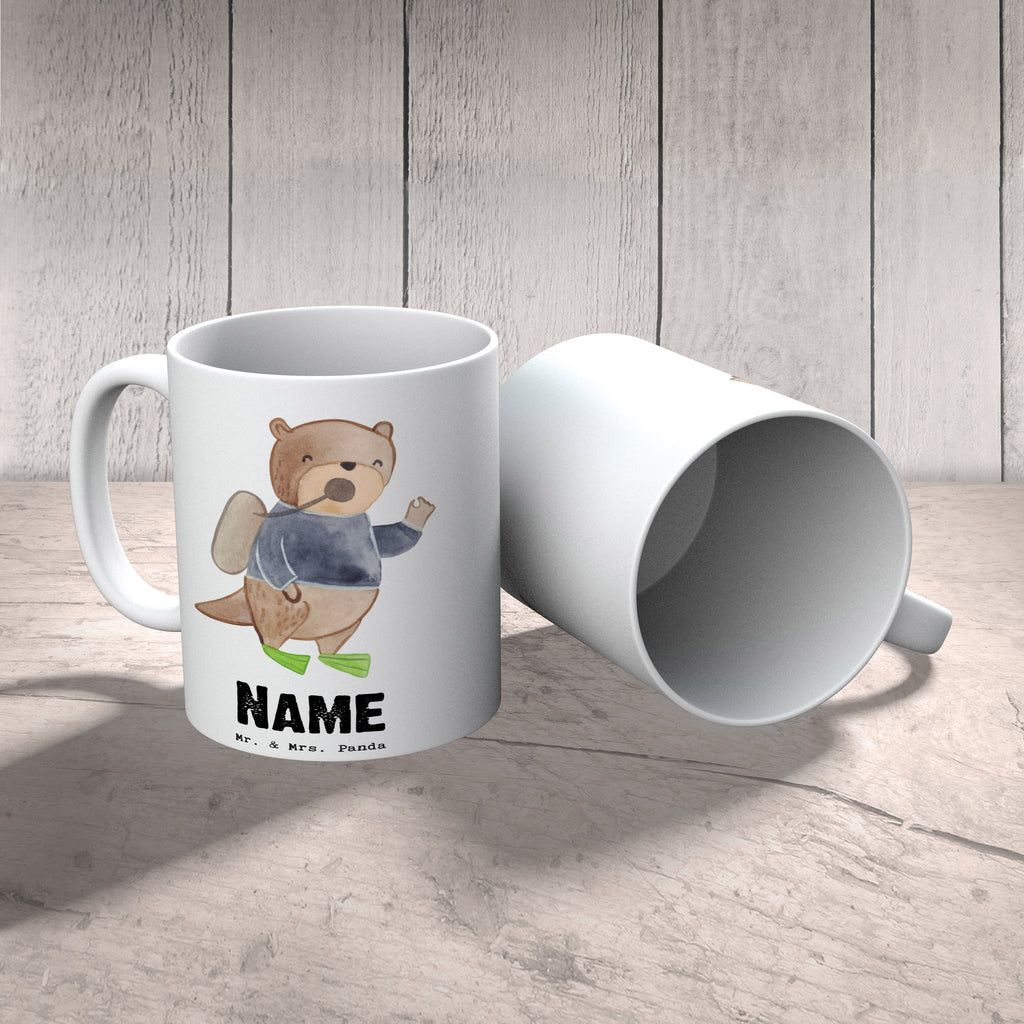 Personalisierte Tasse Taucher mit Herz Personalisierte Tasse, Namenstasse, Wunschname, Personalisiert, Tasse, Namen, Drucken, Tasse mit Namen, Beruf, Ausbildung, Jubiläum, Abschied, Rente, Kollege, Kollegin, Geschenk, Schenken, Arbeitskollege, Mitarbeiter, Firma, Danke, Dankeschön