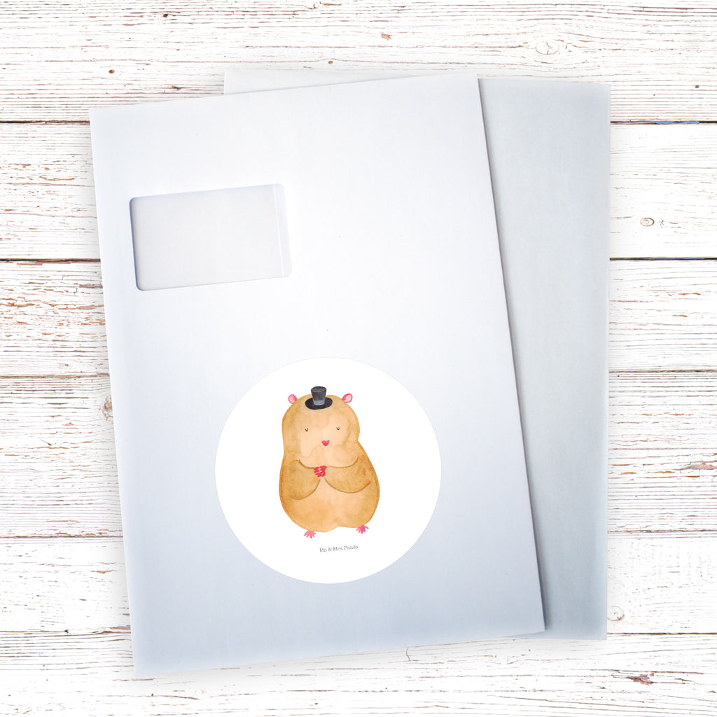 Rund Aufkleber Hamster mit Hut Sticker, Aufkleber, Etikett, Tiermotive, Gute Laune, lustige Sprüche, Tiere, Hamster, Hut, Magier, Zylinder, Zwerghamster, Zauberer