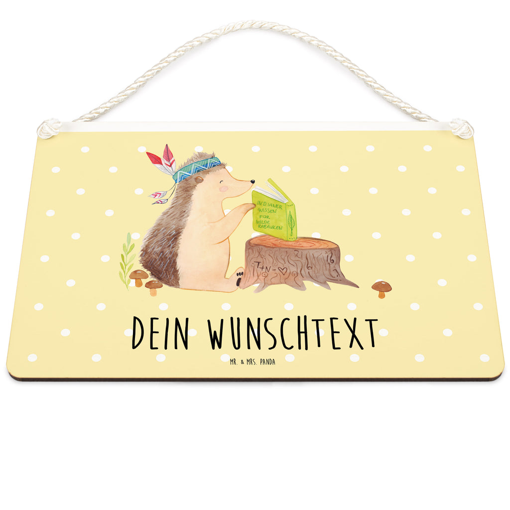 Personalisiertes Deko Schild Igel Federschmuck Dekoschild, Deko Schild, Schild, Tür Schild, Türschild, Holzschild, Wandschild, Wanddeko, Waldtiere, Tiere, Igel, Indianer, Abenteuer, Lagerfeuer, Camping