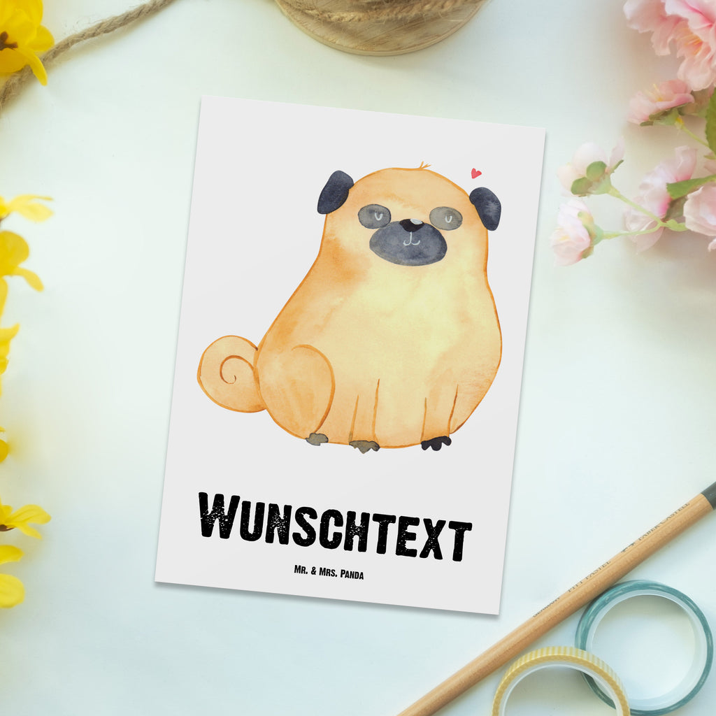 Personalisierte Postkarte Mops Postkarte mit Namen, Postkarte bedrucken, Postkarte mit Wunschtext, Postkarte personalisierbar, Geschenkkarte mit Namen, Grußkarte mit Namen, Karte mit Namen, Einladung mit Namen, Ansichtskarte mit Namen, Geschenkkarte mit Wunschtext, Grußkarte mit Wunschtext, Karte mit Wunschtext, Einladung mit Wunschtext, Ansichtskarte mit Wunschtext, Hund, Hundemotiv, Haustier, Hunderasse, Tierliebhaber, Hundebesitzer, Sprüche, Mops, Liebe, Hundeliebe