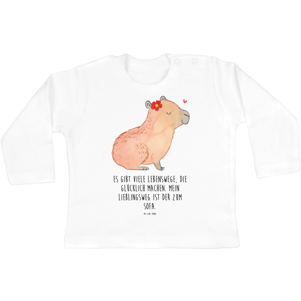 Baby Longsleeve Capybara Blume Mädchen, Jungen, Baby, Langarm, Bio, Kleidung, Tiermotive, Gute Laune, lustige Sprüche, Tiere, Capybara