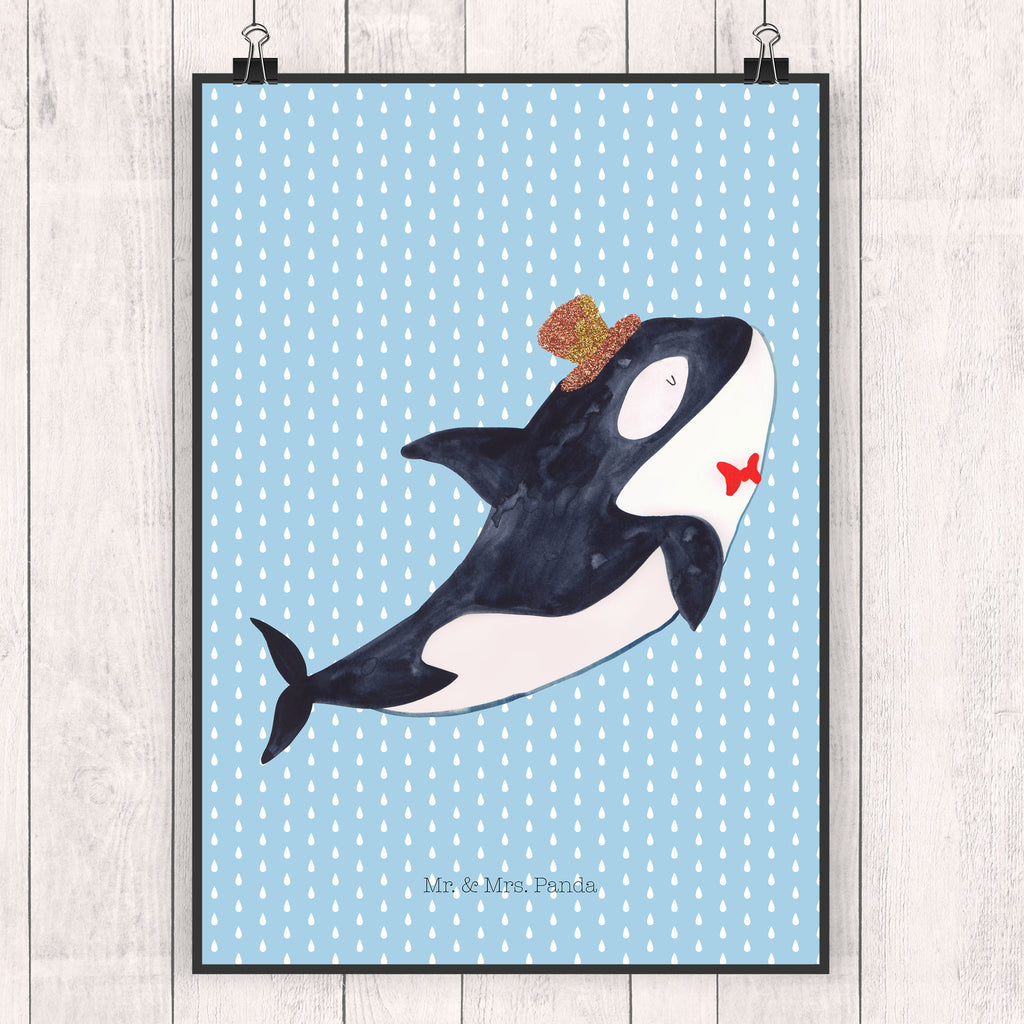 Poster Orca Zylinder Poster, Wandposter, Bild, Wanddeko, Küchenposter, Kinderposter, Wanddeko Bild, Raumdekoration, Wanddekoration, Handgemaltes Poster, Mr. & Mrs. Panda Poster, Designposter, Kunstdruck, Posterdruck, Meerestiere, Meer, Urlaub, Narwal, Glitter, Konfetti, Glitzer, Geburtstag, Feier, Fete, Fest, Glückwunsch, Orca