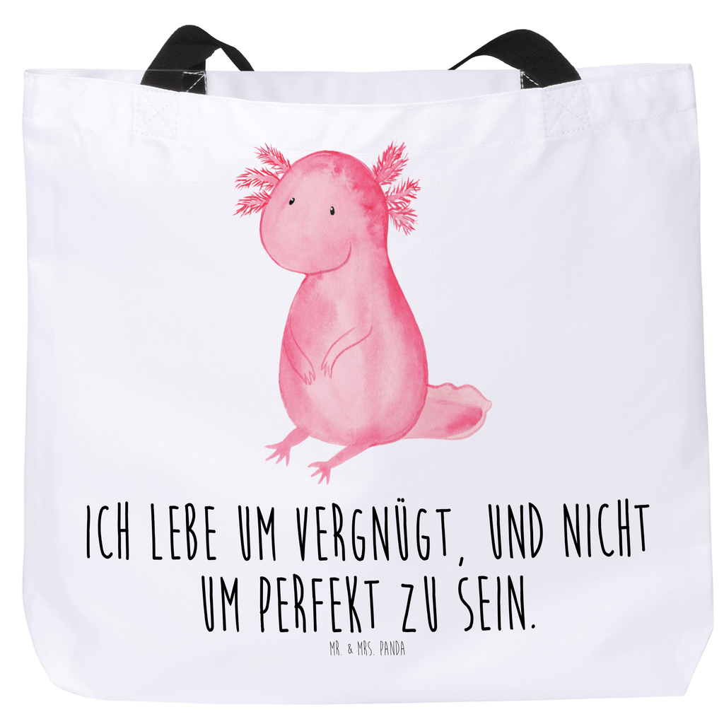 Shopper Axolotl Beutel, Einkaufstasche, Tasche, Strandtasche, Einkaufsbeutel, Shopper, Schultasche, Freizeittasche, Tragebeutel, Schulbeutel, Alltagstasche, Axolotl, Molch, Axolot, vergnügt, fröhlich, zufrieden, Lebensstil, Weisheit, Lebensweisheit, Liebe, Freundin