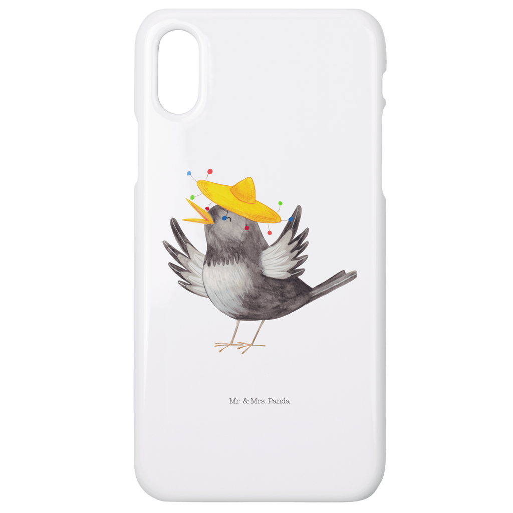 Handyhülle Rabe Sombrero Handyhülle, Handycover, Cover, Handy, Hülle, Iphone 10, Iphone X, Tiermotive, Gute Laune, lustige Sprüche, Tiere, Rabe, Vogel, Vögel, Spruch positiv, fröhlich sein, glücklich sein, Glück Spruch, froh, Elster, Motivation