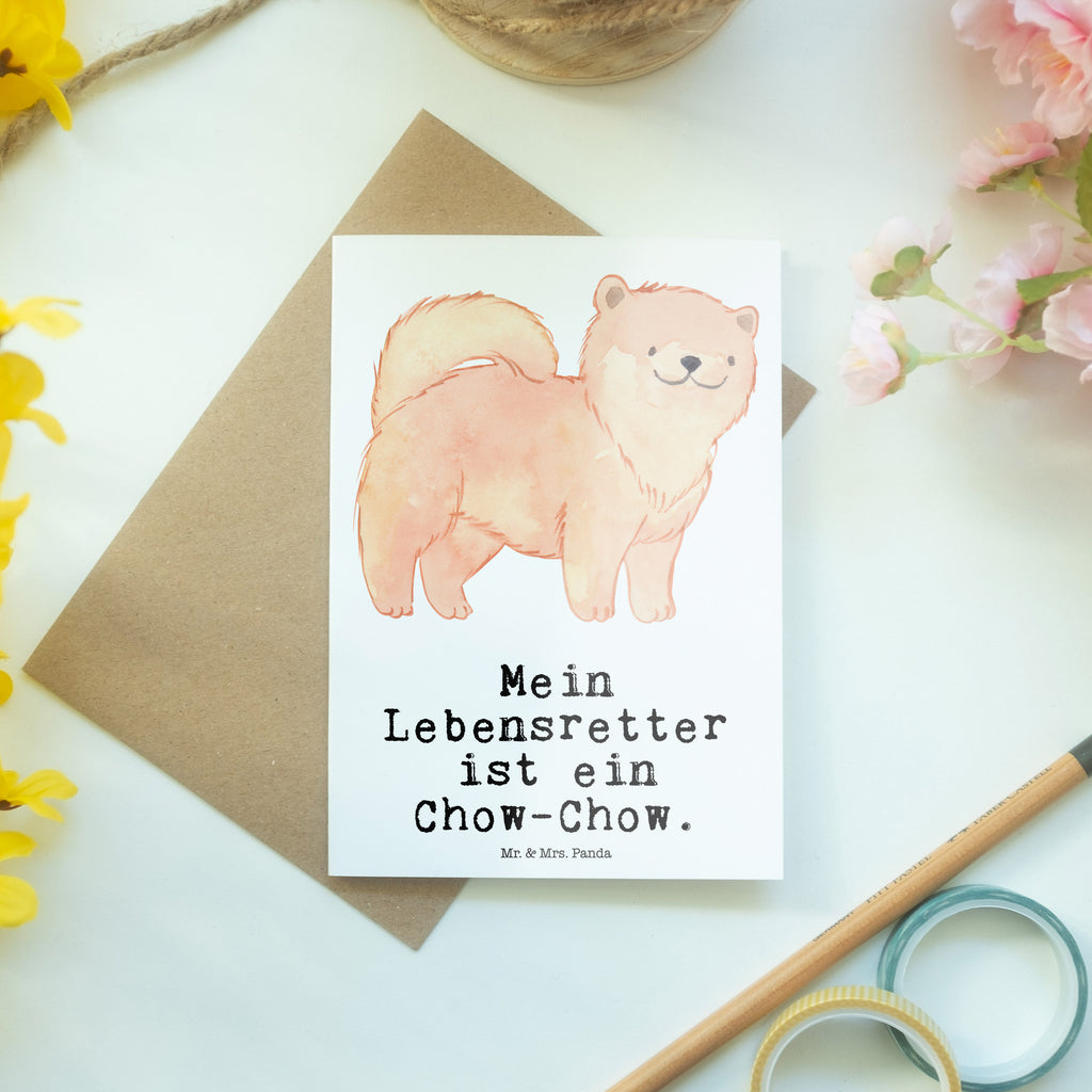 Grußkarte Chow-Chow Lebensretter Grußkarte, Klappkarte, Einladungskarte, Glückwunschkarte, Hochzeitskarte, Geburtstagskarte, Karte, Ansichtskarten, Hund, Hunderasse, Rassehund, Hundebesitzer, Geschenk, Tierfreund, Schenken, Welpe, Chow-Chow, Asiatischer Spitz