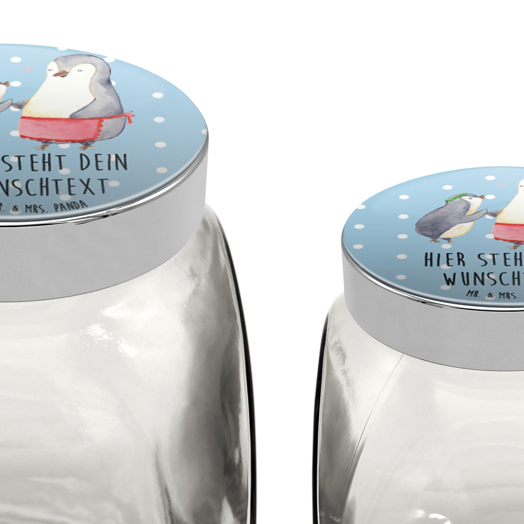 Personalisiertes Bonbonglas Pinguin mit Kind Vorratsdose, Vorratsbehälter, Süßigkeitenglas, Süßigkeitendose, Kaffeedose, Müslidose, Teedose, Keksbehälter, Keksedose, Glasdose, Glasbälter, Vorratsglas, Küchenbehälter, Aufbewahrungsdose, Aufbewahungsglas, Gewürzdose, Küchenorganizer, Snackdose, Familie, Vatertag, Muttertag, Bruder, Schwester, Mama, Papa, Oma, Opa, Geschenk, Mami, Mutti, Mutter, Geburststag