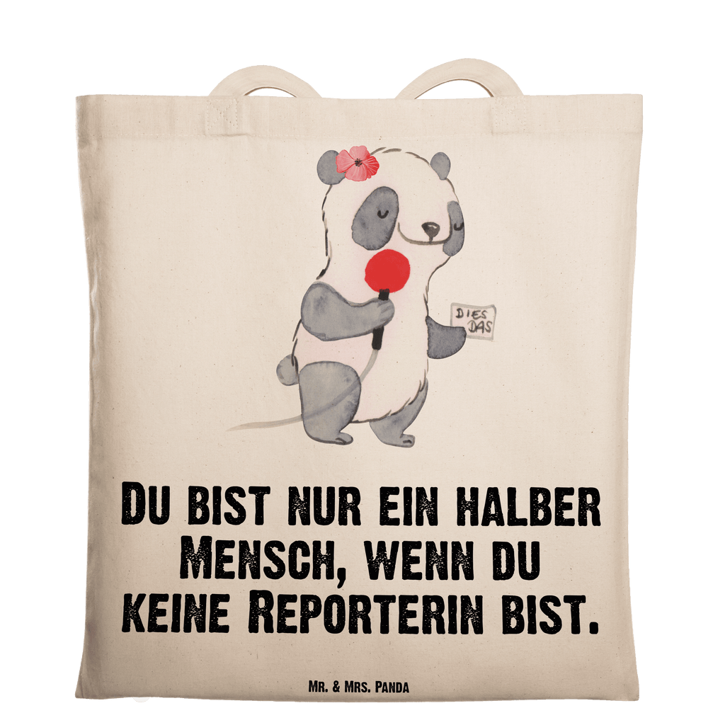 Tragetasche Reporterin mit Herz Beuteltasche, Beutel, Einkaufstasche, Jutebeutel, Stoffbeutel, Tasche, Shopper, Umhängetasche, Strandtasche, Schultertasche, Stofftasche, Tragetasche, Badetasche, Jutetasche, Einkaufstüte, Laptoptasche, Beruf, Ausbildung, Jubiläum, Abschied, Rente, Kollege, Kollegin, Geschenk, Schenken, Arbeitskollege, Mitarbeiter, Firma, Danke, Dankeschön