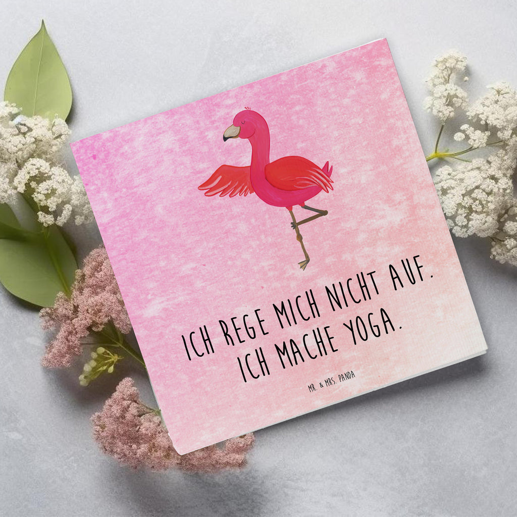 Deluxe Karte Flamingo Yoga Karte, Grußkarte, Klappkarte, Einladungskarte, Glückwunschkarte, Hochzeitskarte, Geburtstagskarte, Hochwertige Grußkarte, Hochwertige Klappkarte, Flamingo, Vogel, Yoga, Namaste, Achtsamkeit, Yoga-Übung, Entspannung, Ärger, Aufregen, Tiefenentspannung